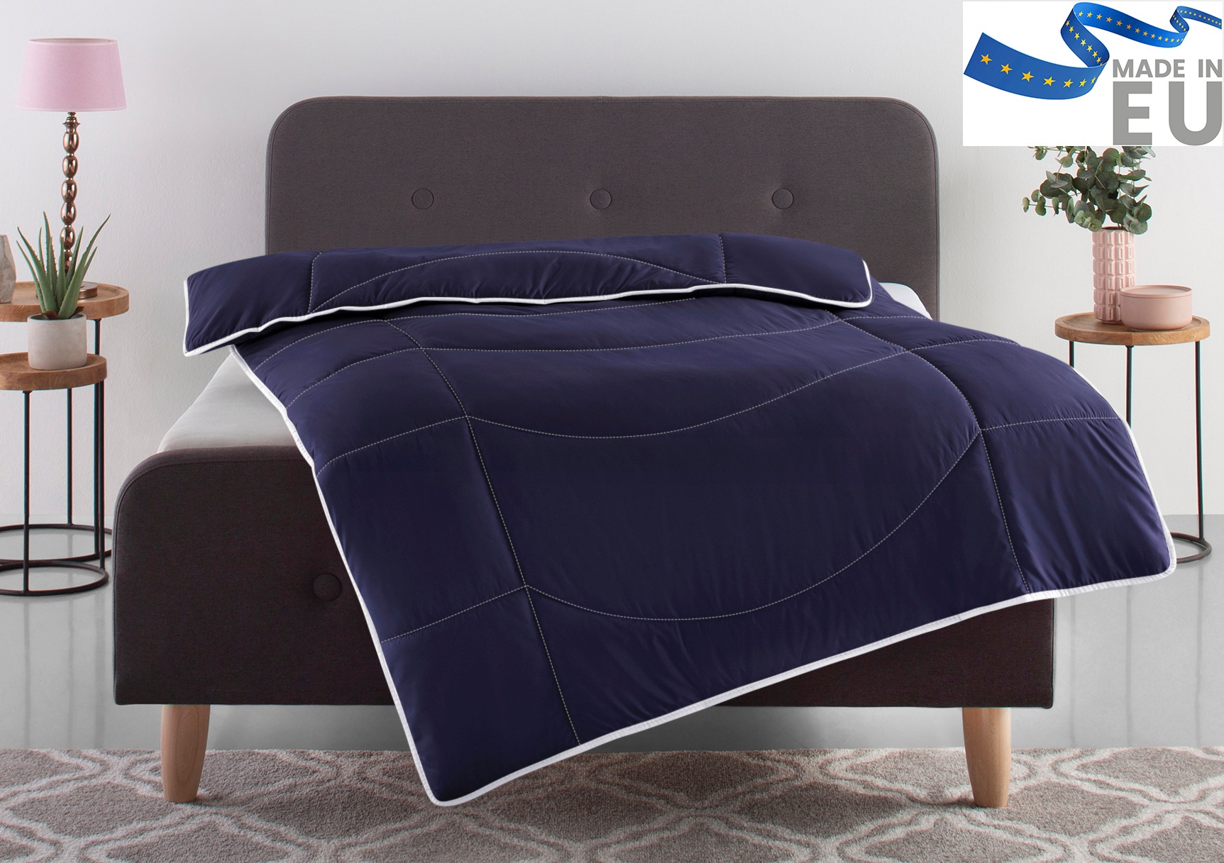 OTTO home Microfaserbettdecke 'Microlux, Bettdecke 135x200 cm und Übergrößen bis 240x220cm' normal Füllung Feuchtigkeitsregulierende 3D Klimafaser (Polyester) 1 Stk. tlg. fest versteppter Bezug - keine Bettwäsche nötig, Sommer, Winter