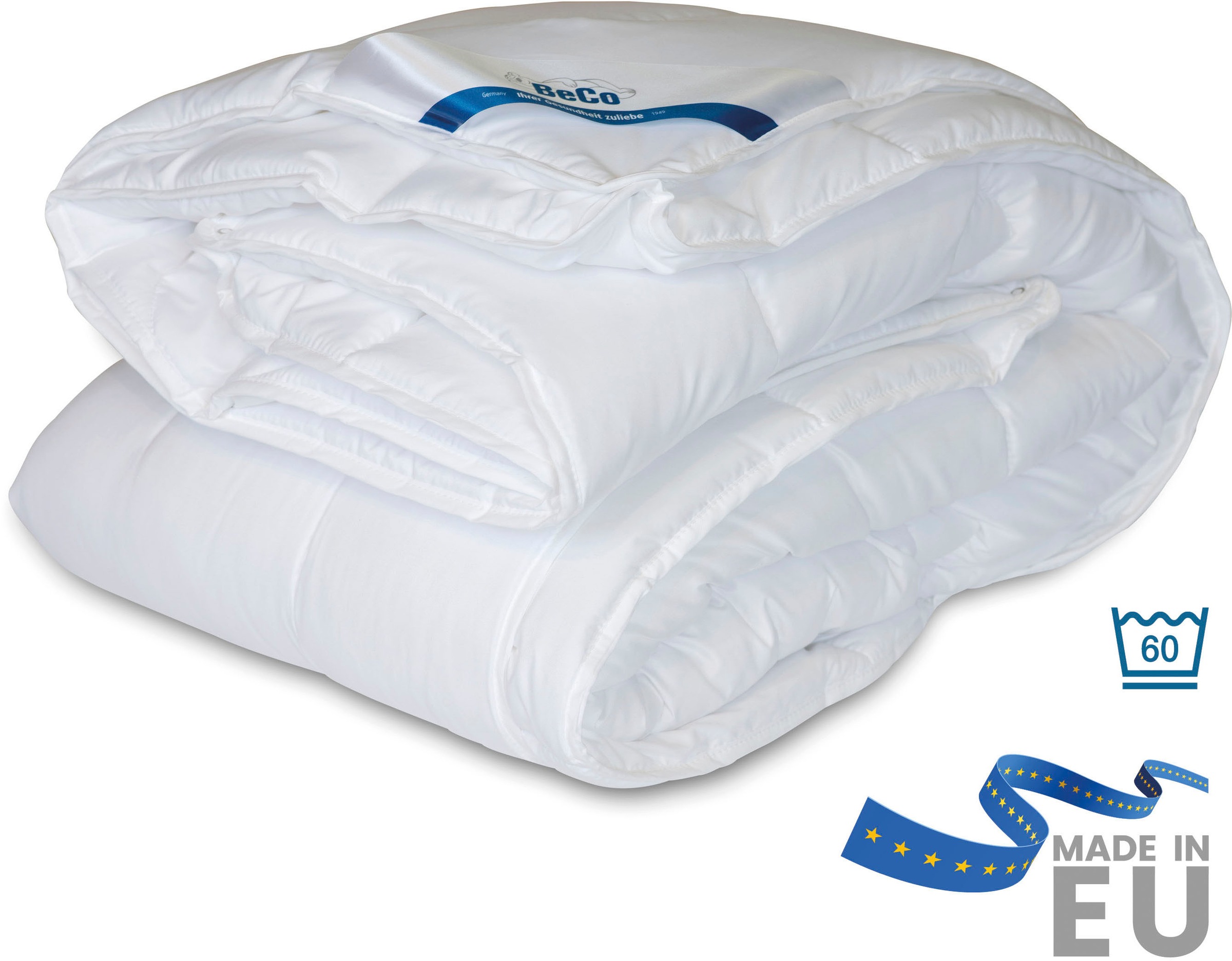 Beco Microfaserbettdecke 'Royal Soft 'GOLD', Bettdecke 135x200 und weitere Größen' 4-Jahreszeiten Füllung Polyester Bezug Microfaser 1 Stk. tlg. 2-in-1 Wohlfühlpaket: Bettdecke & gratis Handmassagegerät