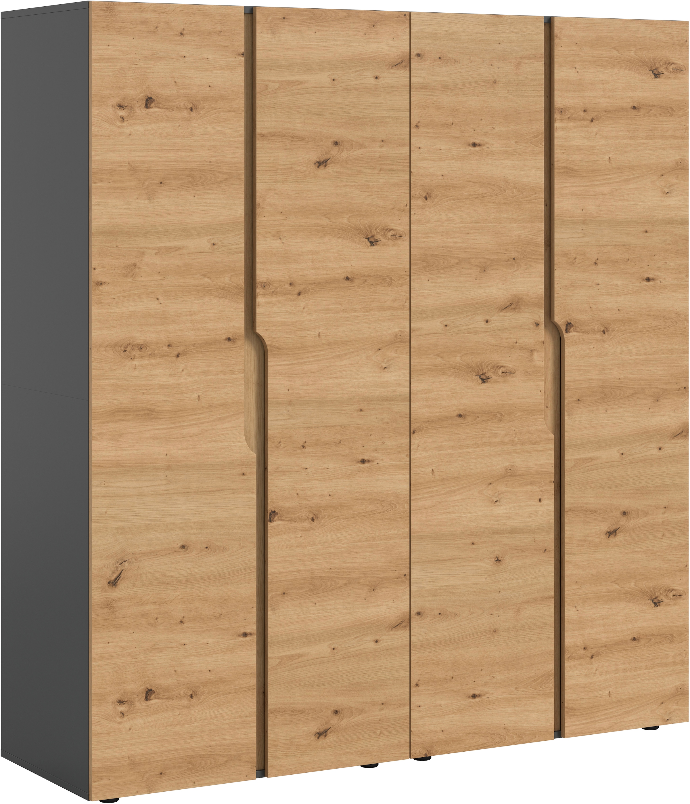 Home affaire Kleiderschrank 'BJÖRNEBORG, Schlafzimmerschrank, Garderobe, Schrank' inklusive Wechselblende in anthrazit und Artisan Eiche Nachbildung, 2 Schränke, je 80 cm breit, 2 Kleiderstange, 4 Böden