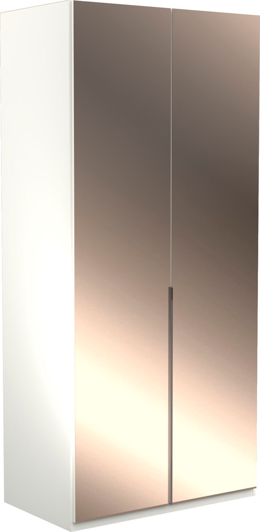 Musterring Kleiderschrank 'San Diego, Kleiderschrank, Schrank, Garderobe, mit Spiegel' weiß, Türen gedämpft,2 Höhen, mehrere Breiten, MADE IN GERMANY, 1 Stk. tlg. 2-türig (gedämpft), 2 Böden, 1 Kleiderstange, Chromgriffe