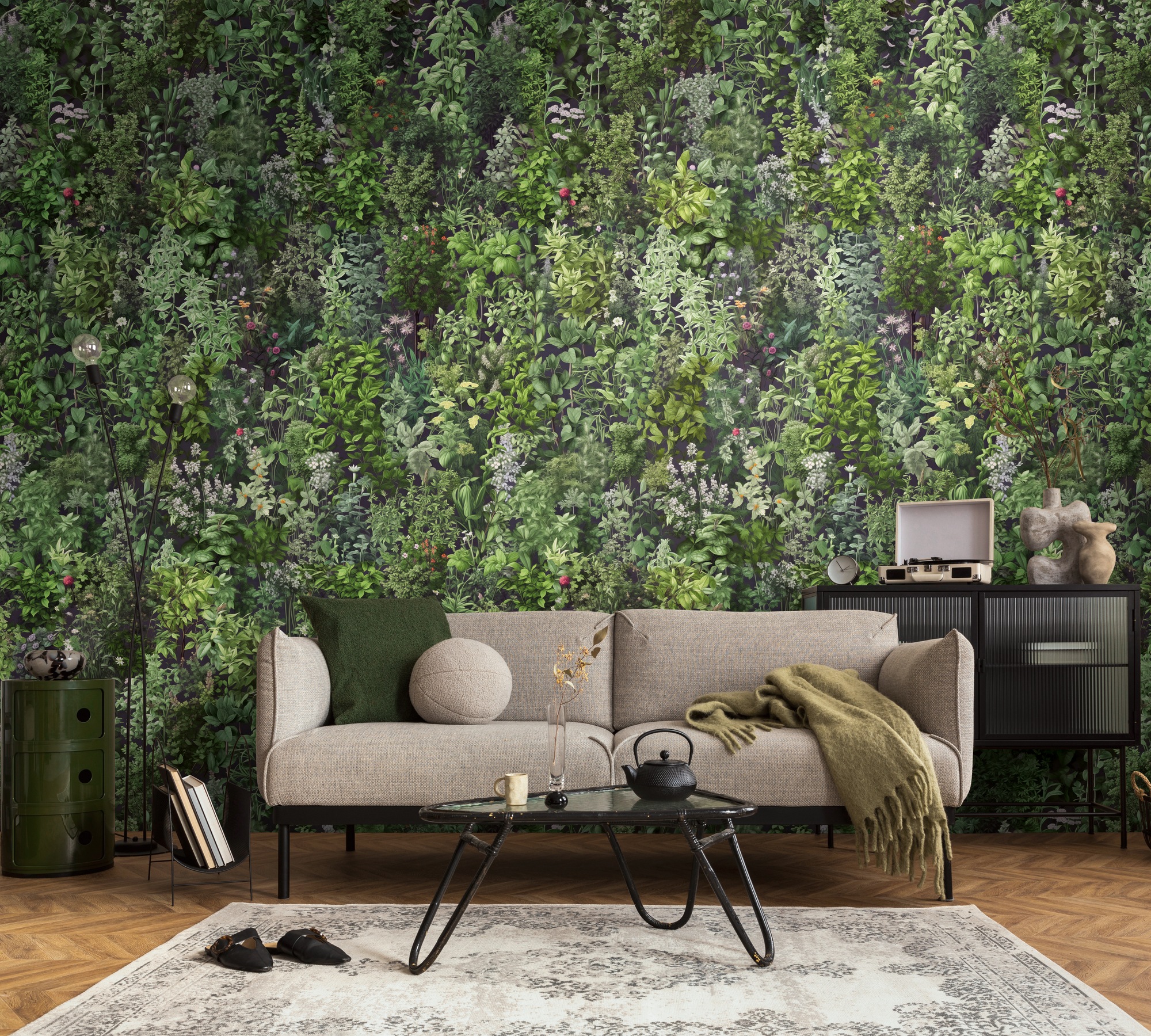 living walls Fototapete 'The Wall 4 Botanic – Üppige tropische Pflanzen Vlies-Fototapete' botanisch matt tropisch leicht strukturiert Üppige tropische Pflanzen mit natürlicher Tiefenwirkung