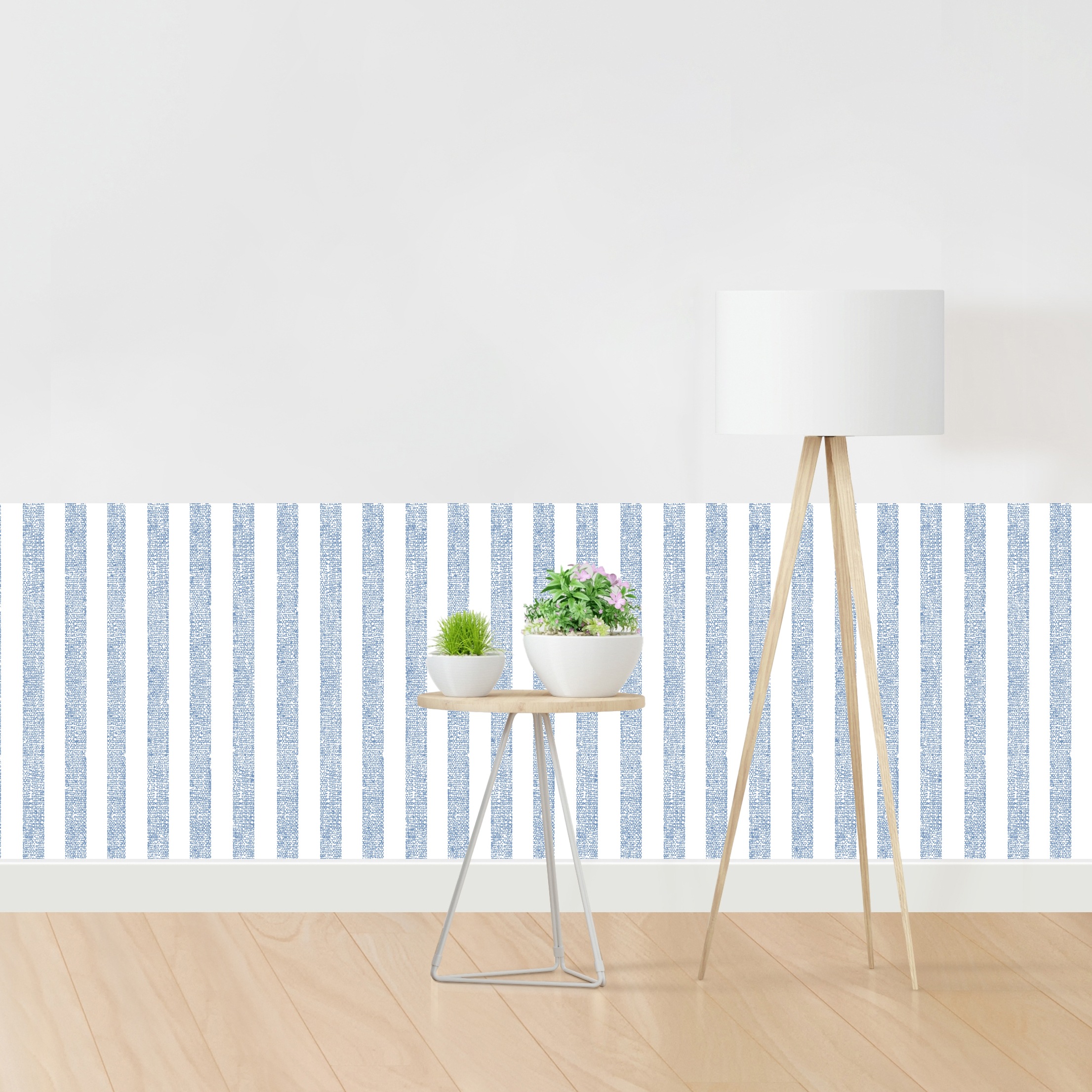 queence Bordüre 'Wandbordüre Hellblau 250x90cm' Nadelstreifen Streifen bedruckt gestreift mehrfarbig natürlich seidenmatt glatt Wandpaneele, selbstklebend, Tapete, Sticker, gestreifte Wandtattoos