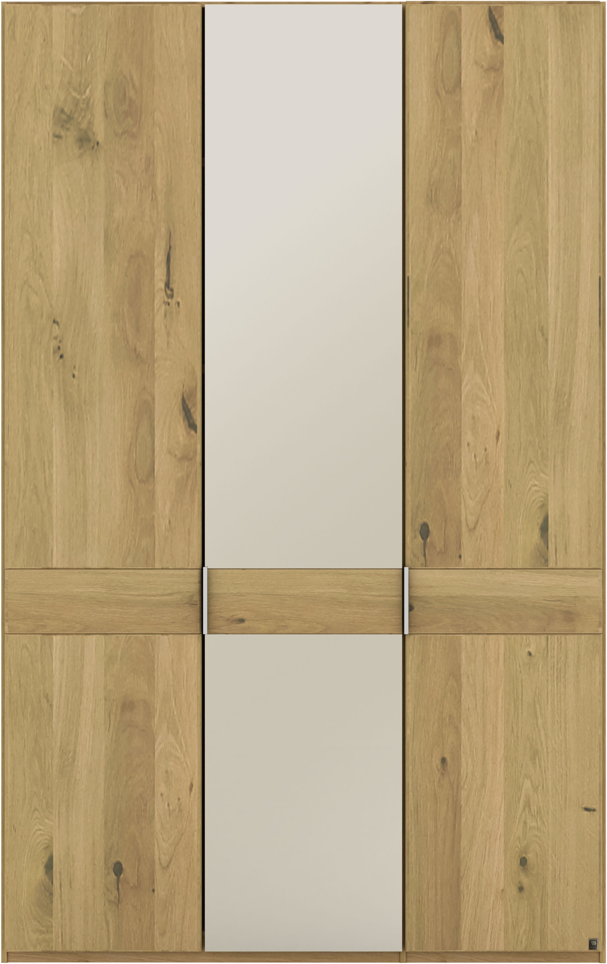 Musterring Kleiderschrank 'Savona, Kleiderschrank, Schrank, Garderobe, teilmassiv Eiche' mit Türdämpfern, mit Spiegel oder Glas, extra Böden, MADE IN GERMANY, Türen in Bianco-Eiche massiv, Spiegel-/Glastüren, verschiedene Größen