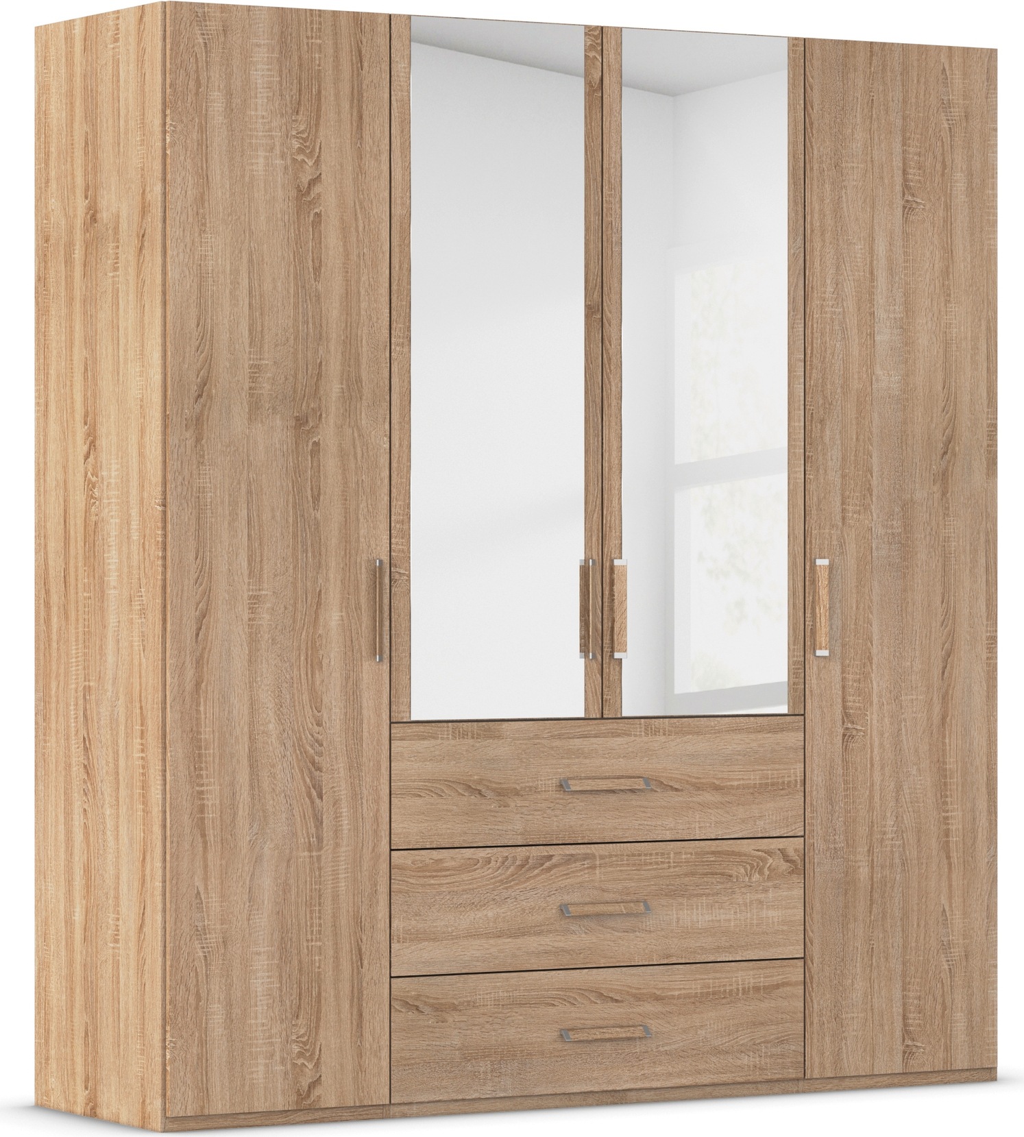 rauch Drehtürenschrank 'Kleiderschrank Schrank Garderobe Schlafzimmerschrank EVELYN' in 2 Höhen 197 oder 210 cm erhältlich, in elegantem Stil mit Schubladen 3 Breiten und 2 Höhen MADE IN GERMANY