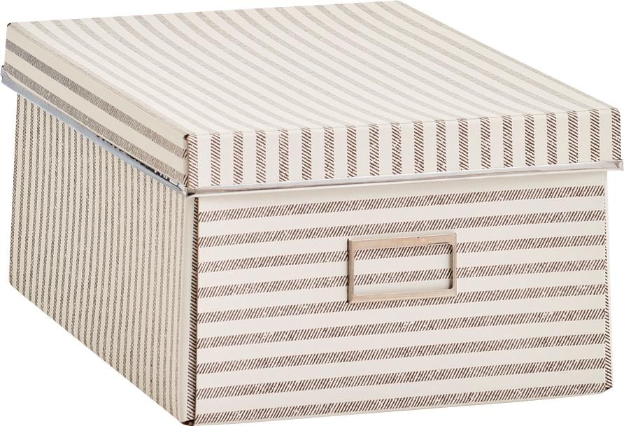 Zeller Present Aufbewahrungsbox 'Stripes', Pappe, beige