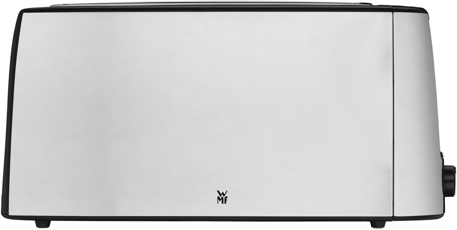 WMF Toaster 'Bueno Pro, Doppel-Langschlitz-Toaster, XXL Toast, Brötchenaufsatz' 2 lange Schlitze für 4 Scheiben 1550 W 6 Bräunungsstufen, Brotzentrierung, Krümelschublade, Cromargan Gehäuse