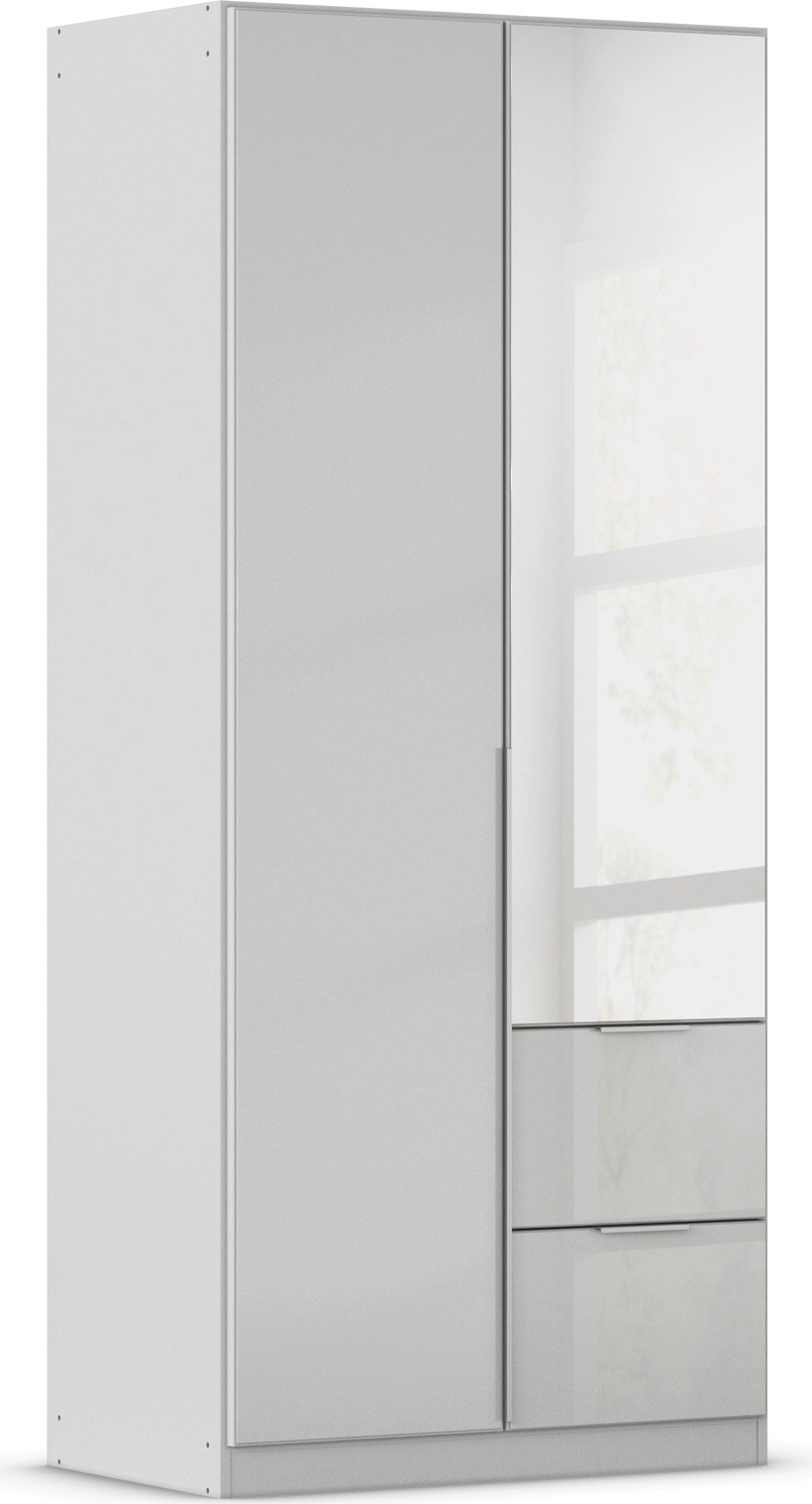 rauch Drehtürenschrank 'Kleiderschrank Kleiderschränke Schrank Garderobe AGORDO mit Glasfront' in zwei Griff-Farben, Breiten 91-360 cm, mit Außenschubkästen, in 7 Breiten und 2 Höhen MADE IN GERMANY