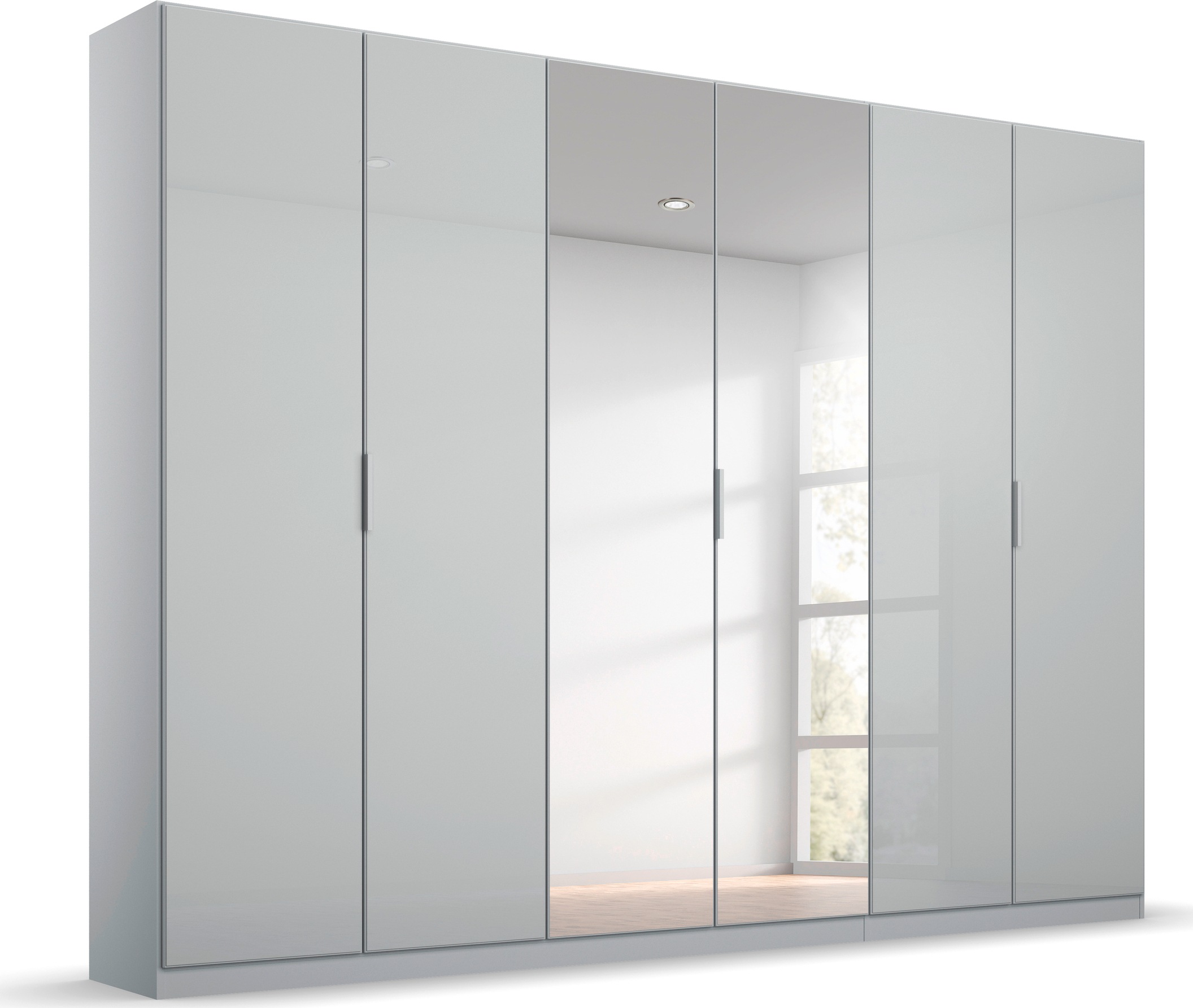 rauch Drehtürenschrank 'Kleiderschrank Schrank Garderobe KOLUNA mit Glastüren und Spiegel' Breiten 181/226/271/315 cm Höhen 210/229 cm, inkl. 2 Innenschubladen sowie extra Einlegeböden MADE IN GERMANY