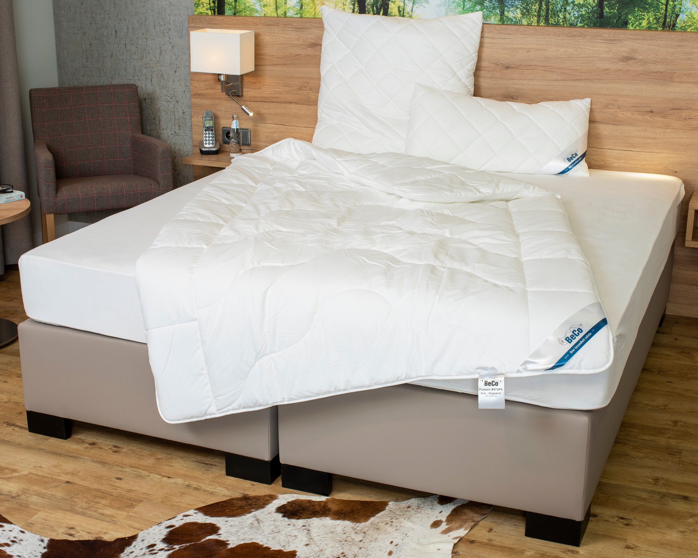 Beco Microfaserbettdecke 'BeCo Medibett MF50 Made in Green 135x200 cm und weitere Größen' warm Füllung Polyester Bezug Baumwolle 1 Stk. tlg. Made in EU, allergiker geeignet (Hausstauballergiker)