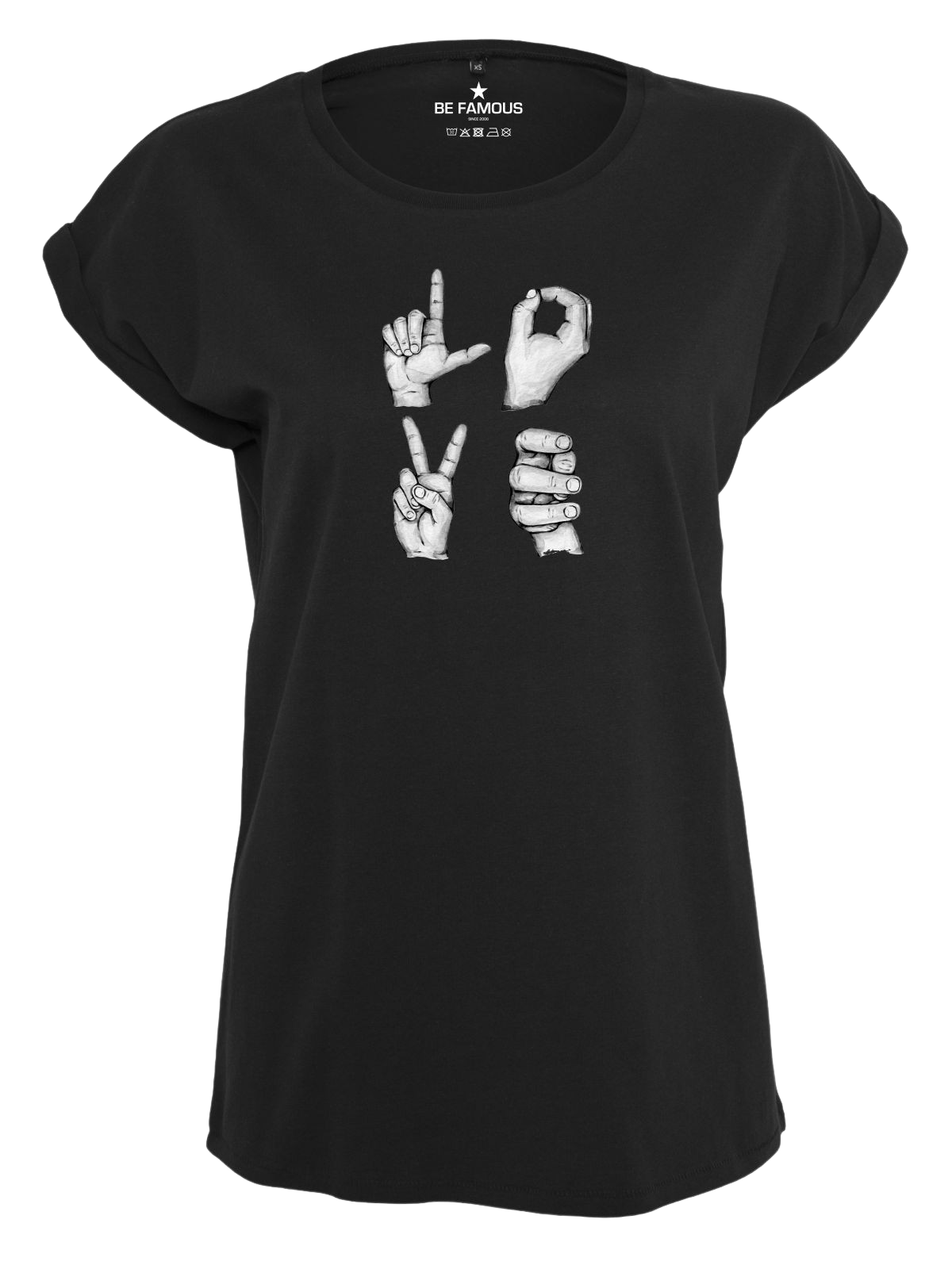 Be Famous Classic Roll Up T-Shirt Lovepho