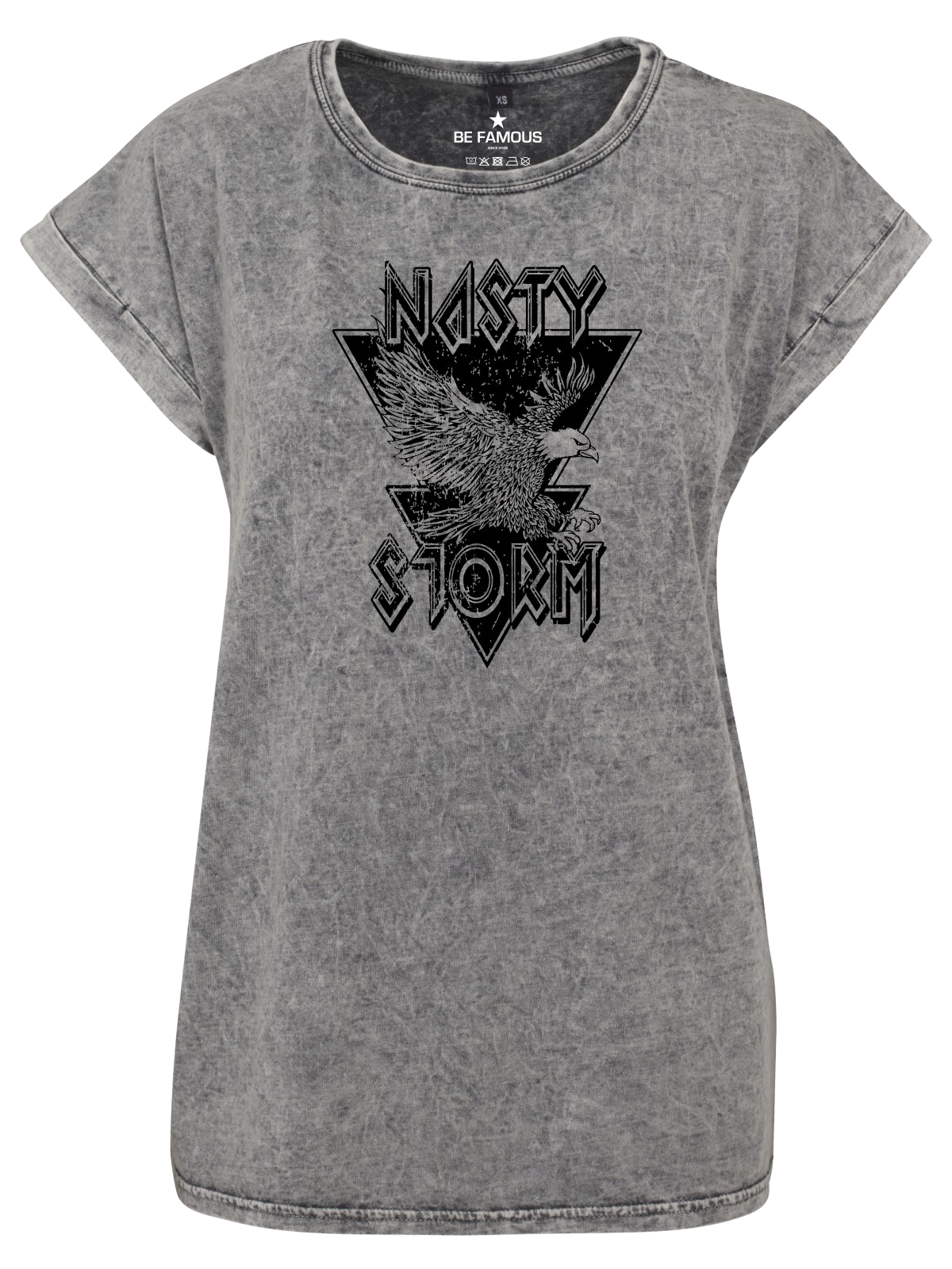Be Famous Women Classic Roll Up T-Shirt Nastystopho