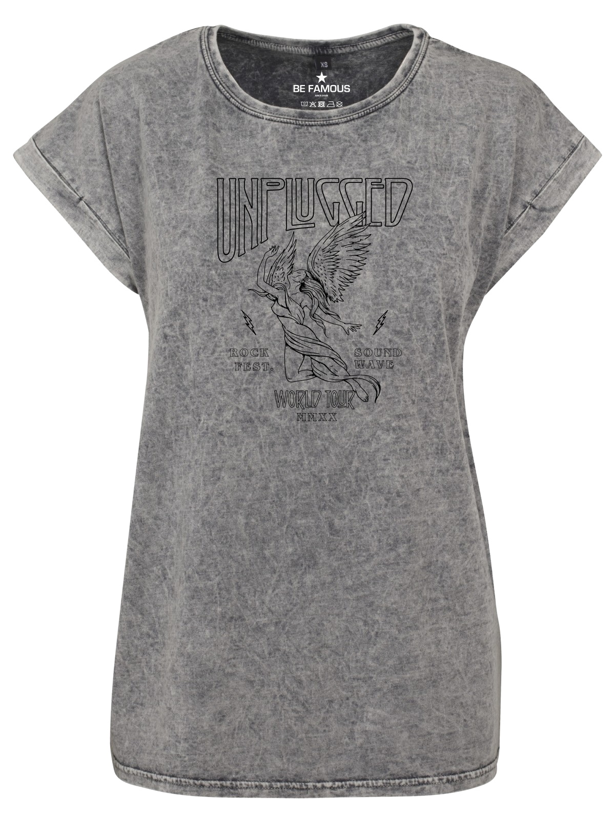 Be Famous Women Classic Roll Up T-Shirt Unplugpho