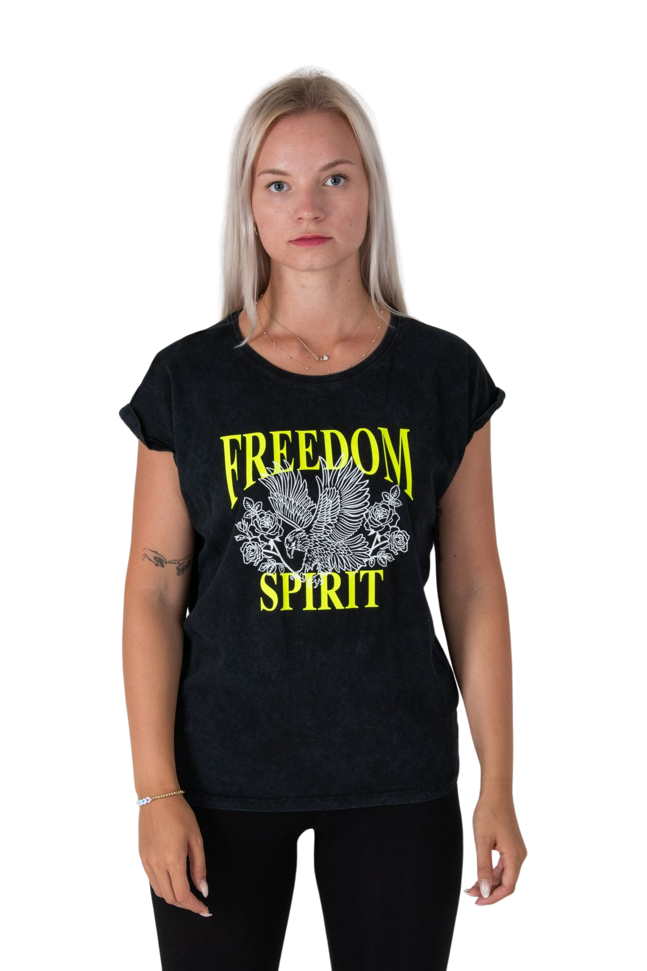 Be Famous Classic Roll Up T-Shirt Freedom Spirit