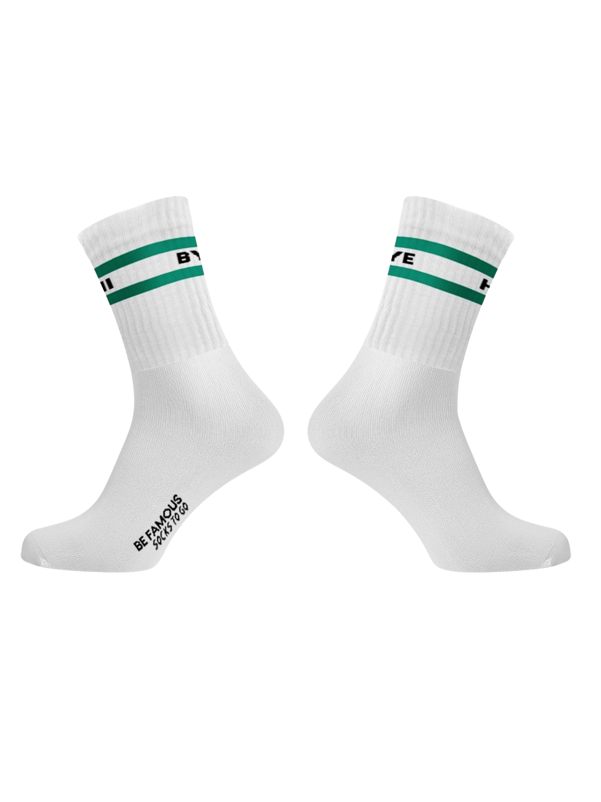 Be Famous Socks to go Statement Socken HI BYE