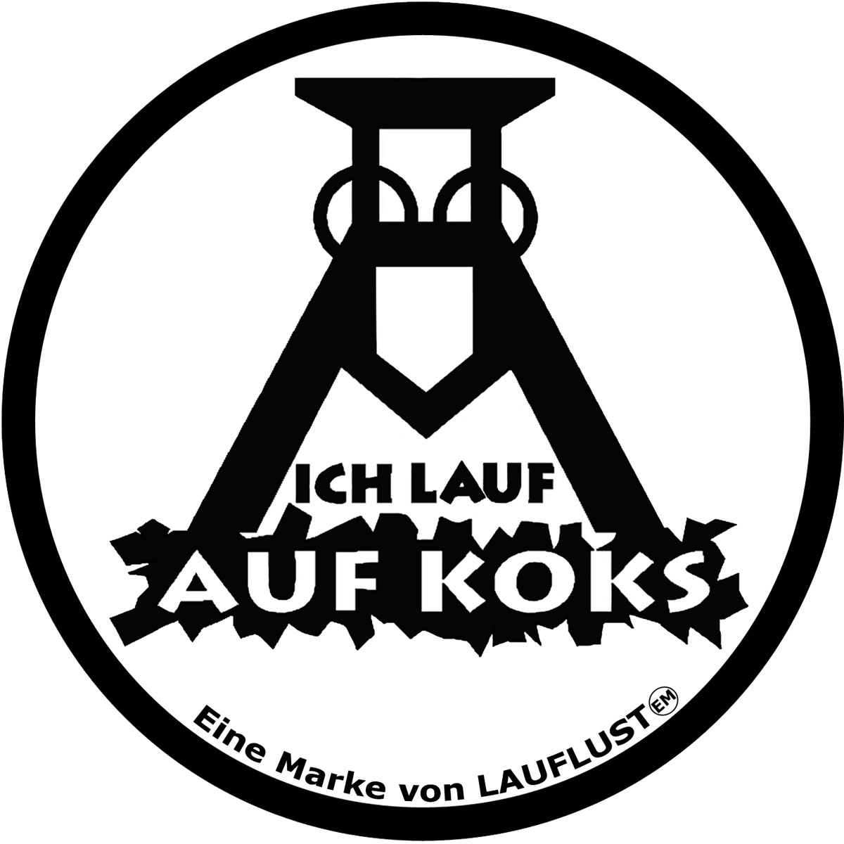 Ich lauf auf Koks Autoaufkleber | rund | Ø 8cm