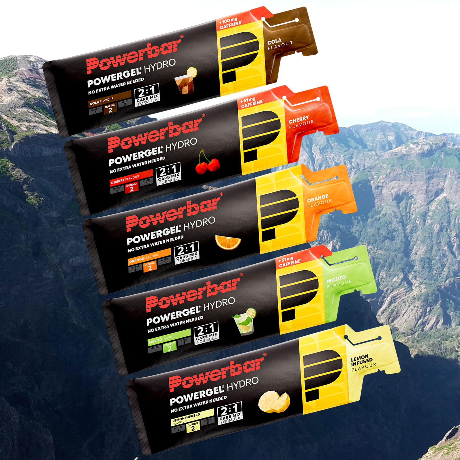 PowerBar GEL HYDRO Tütchen a 67ml. Verschiedene Geschmacksrichtungen