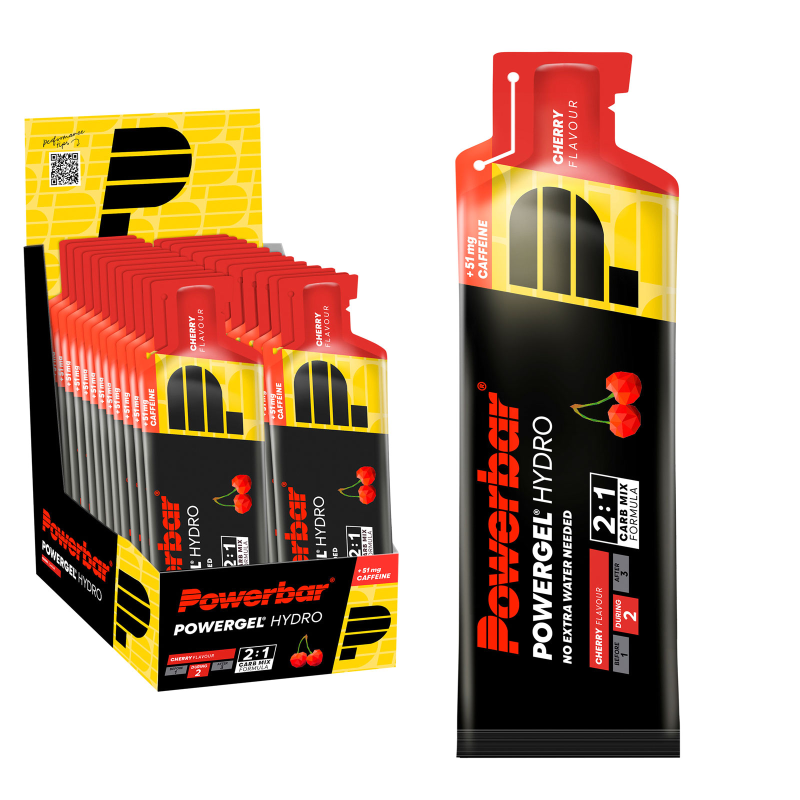 PowerBar GEL HYDRO 24x67ml Cherry (+ Koffein)