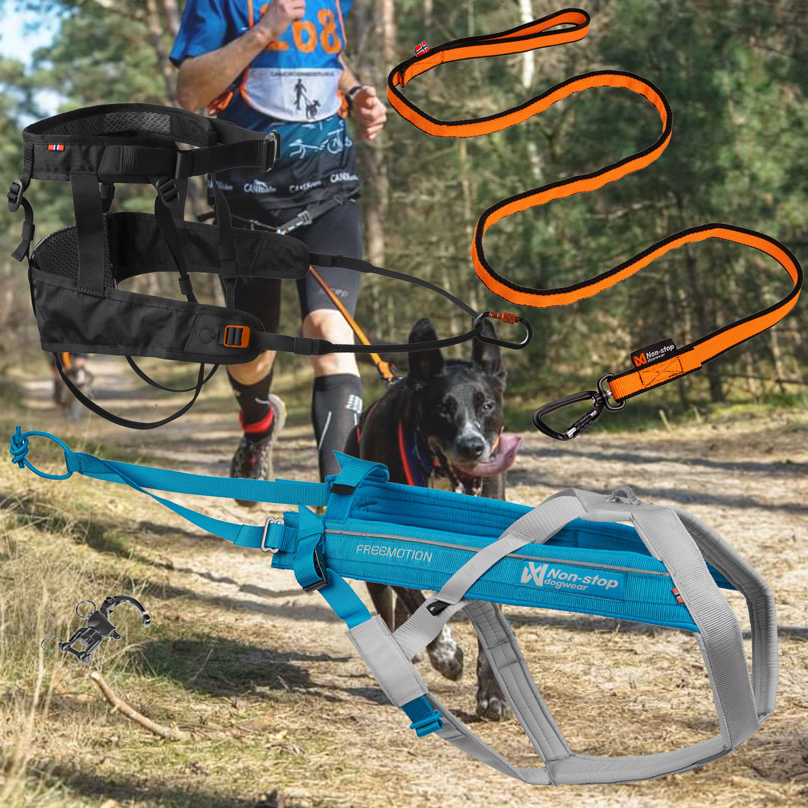 Non-stop dogwear CANICROSS SET - Komplett-Set blau