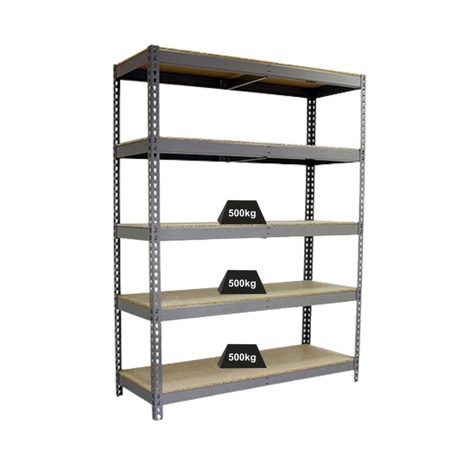 PROREGAL Schwerlastregal Giant Wood Yeti Five HxBxT 250 x 120 x 60 cm Fachlast 400 kg Grau