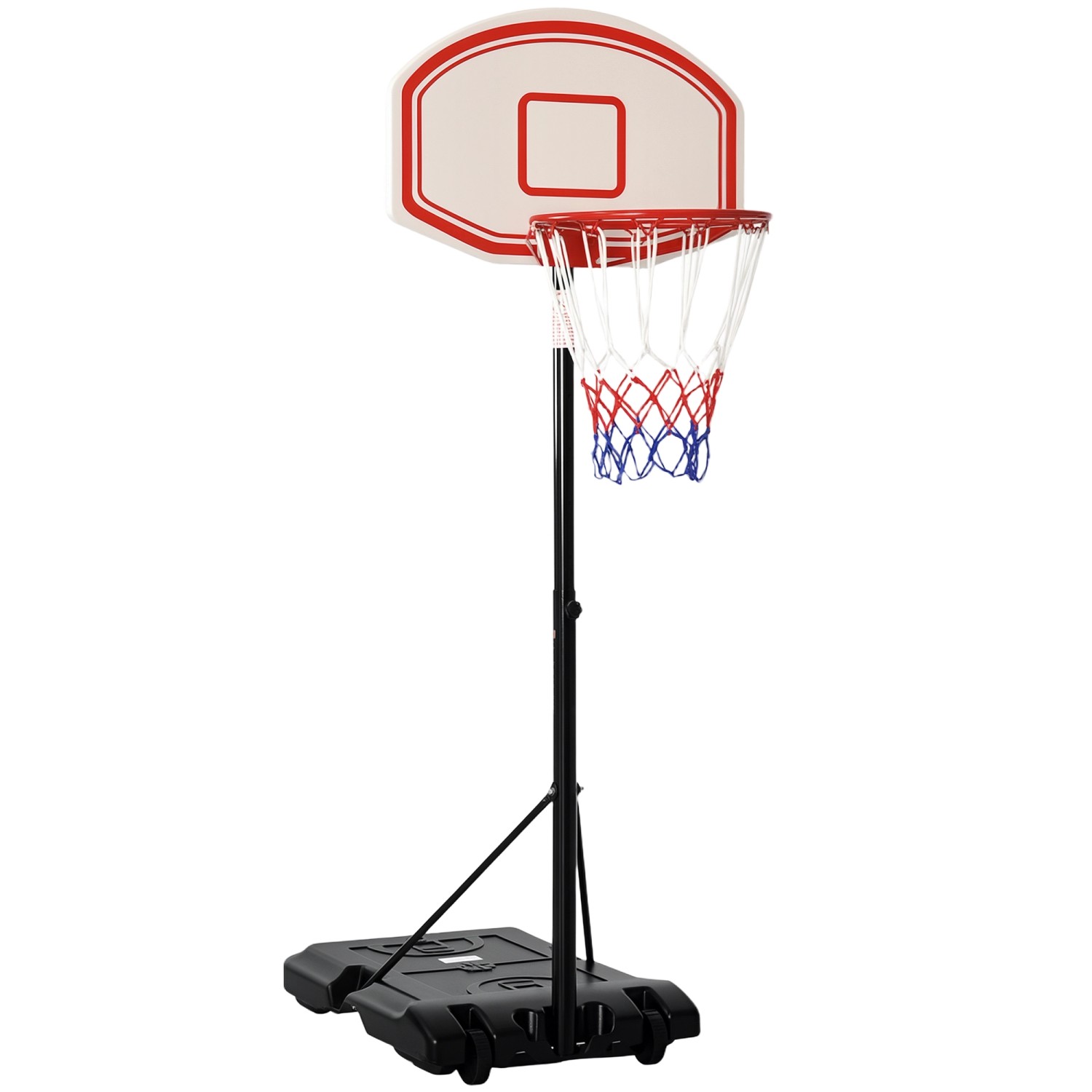 HOMCOM Basketballkorb Metall PE Schwarz+Weiß 75,5L x 71B x 212 250H cm