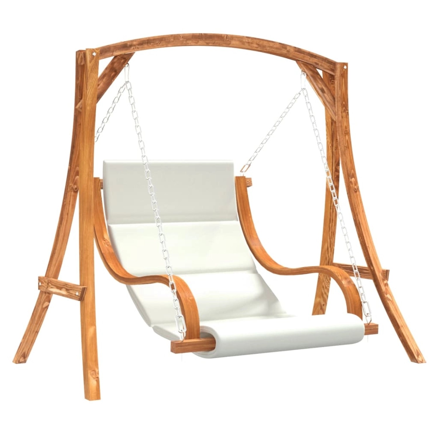 vidaXL Hollywoodschaukel mit Auflage Massivholz Fichte mit Teak-Finish 3200617