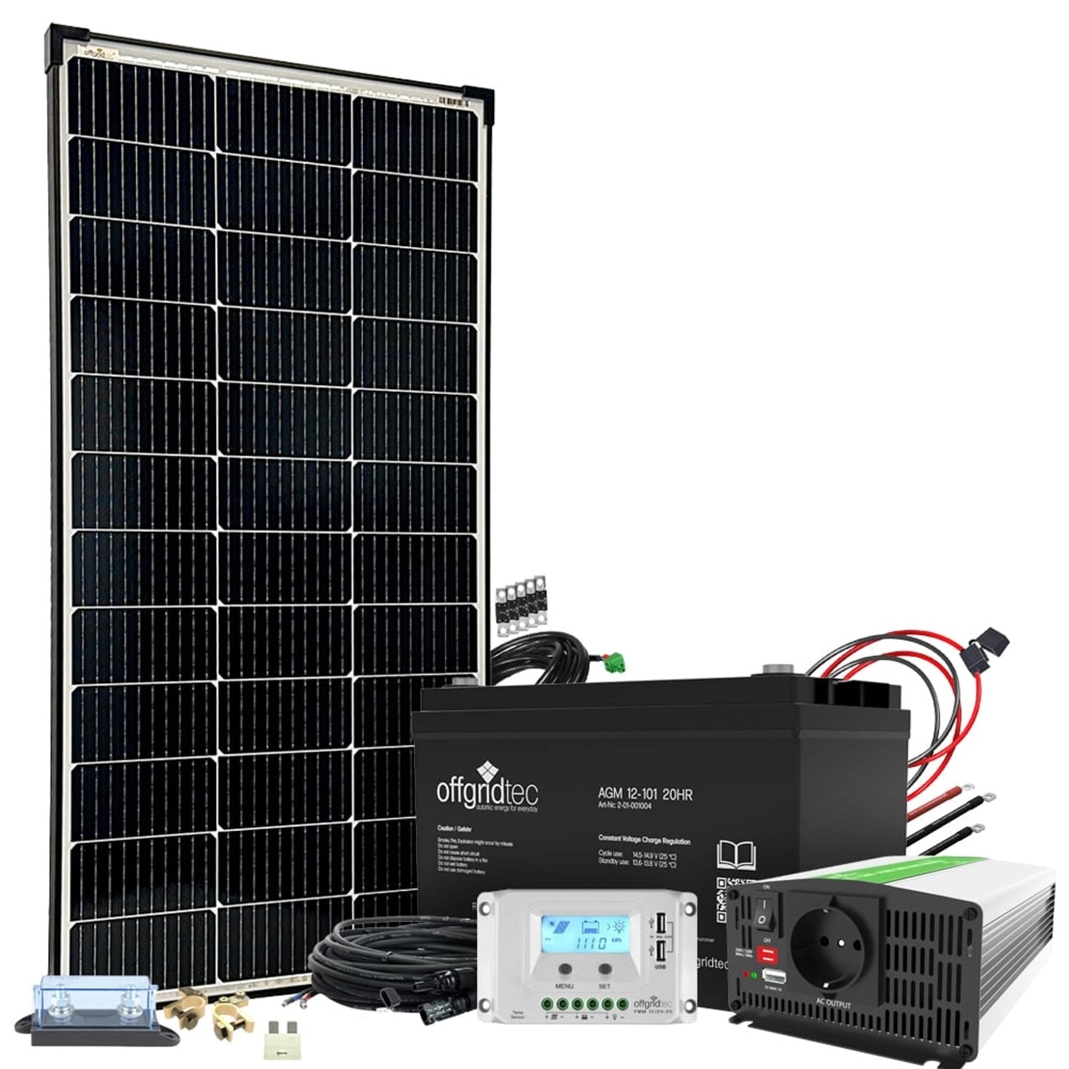 Offgridtec Autark M-Master 200W Solaranlage 1000W AC Leistung 122Ah AGM Akku