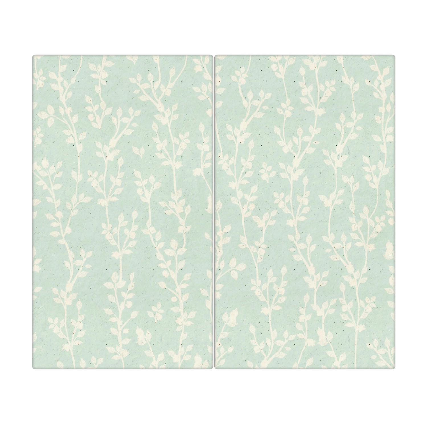 Banjado Herdabdeckplatte Glas 2 Teilig Je 30x52CM Schneidebrett Herdabdeckung Mit Motiv Vintage Ranke