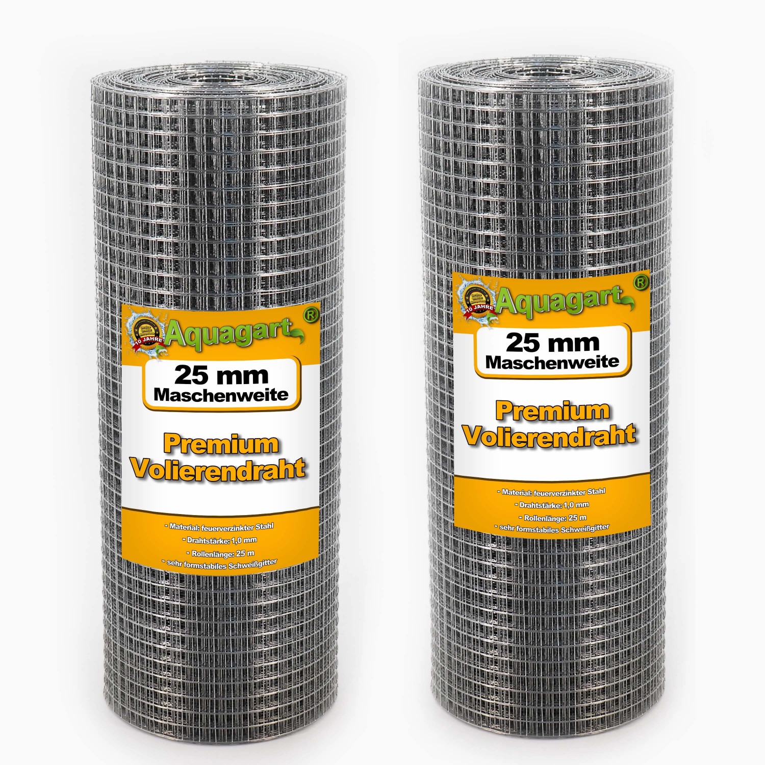 Aquagart 175m x 0,5m Volierendraht 25mm Drahtgitter Schweissgitter  Drahtzaun Drahtgeflecht