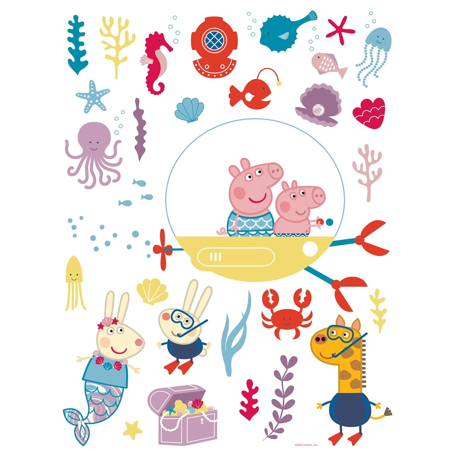 Sanders & Sanders Wandtattoo Peppa Wutz Multicolor 85 x 65 cm 601360