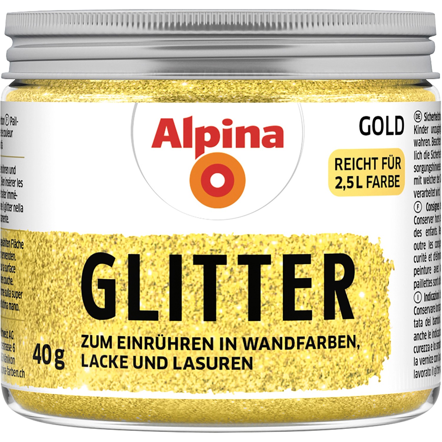 Alpina Kreativ-Glitter für Anstrichmittel Gold 40 g