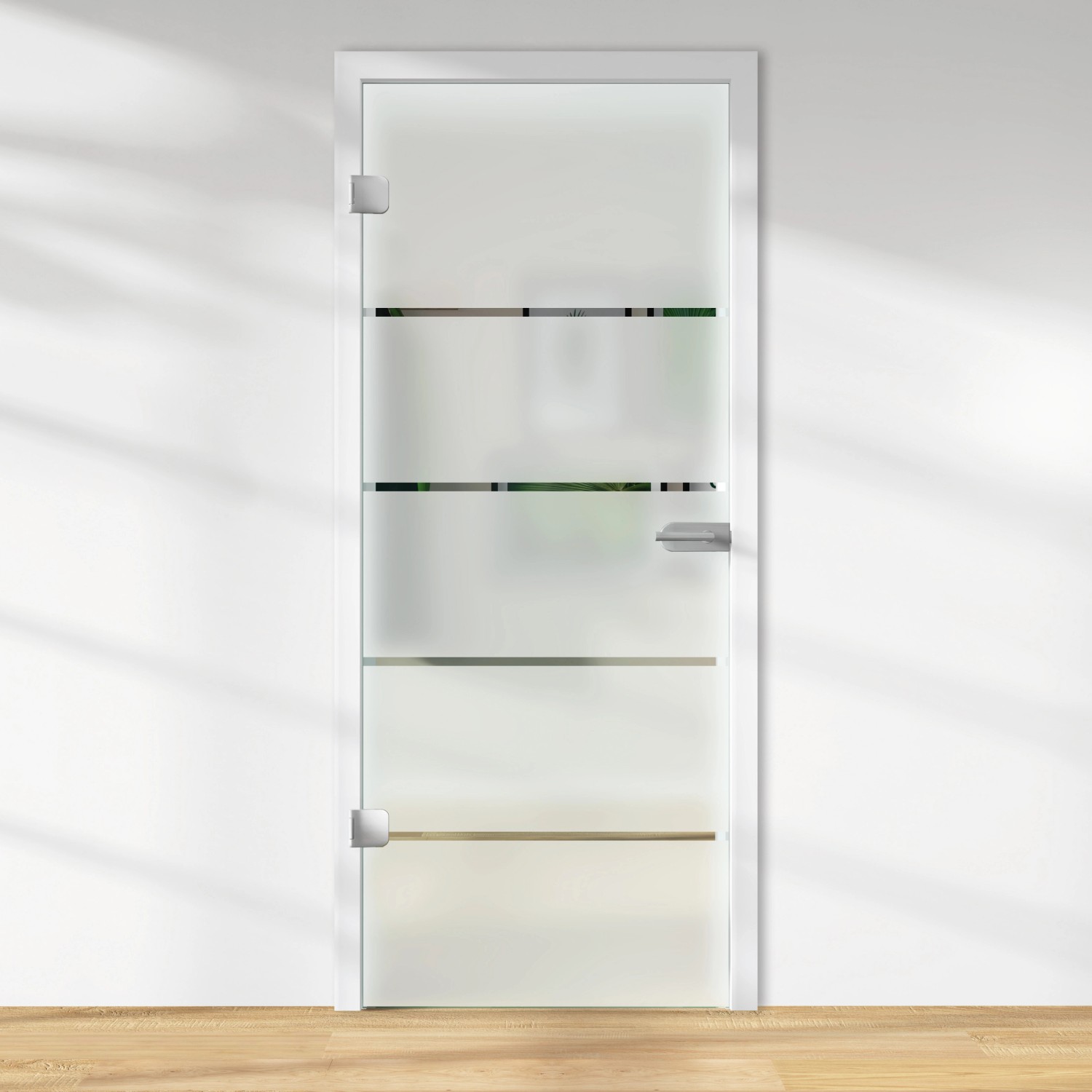 Glasdrehtür ESG Floatglas Dekor Siebdruck 36/15 DIN Links 2097 x 834 x 8 mm