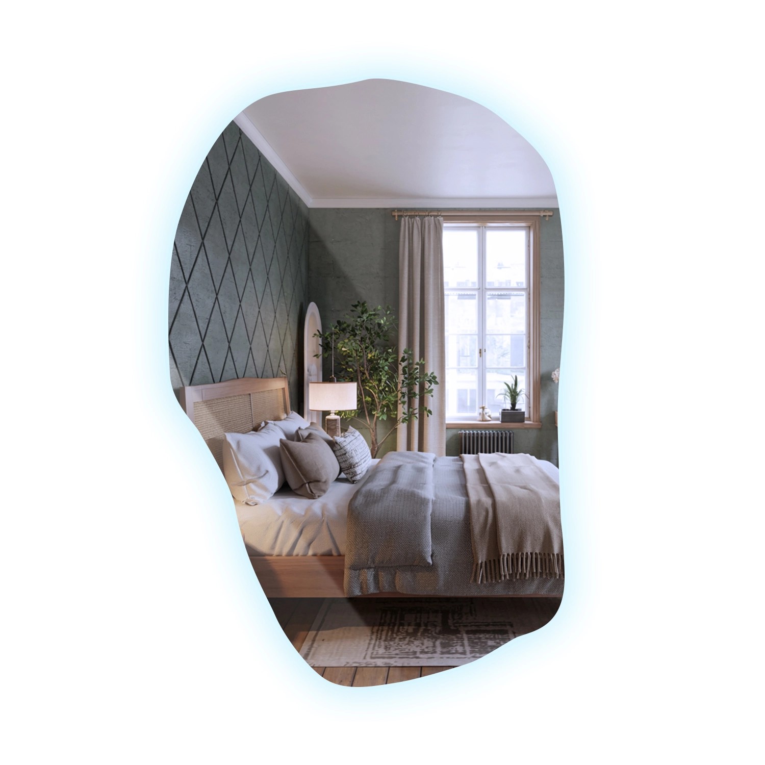 Tulup LED Spiegel LED Wandspiegel für das Bad 70x45,5 cm LED Spiegel UnregelmäßigGeformter LED Spiegel Kaltweiß 6500K