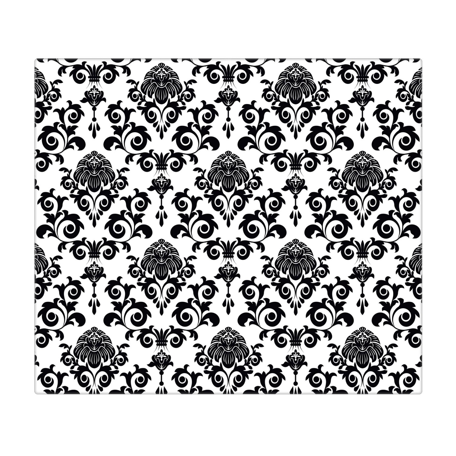 Banjado Herdabdeckplatte Glas 1 Teilig 60x52CM Schneidebrett Herdabdeckung Mit Motiv Barock