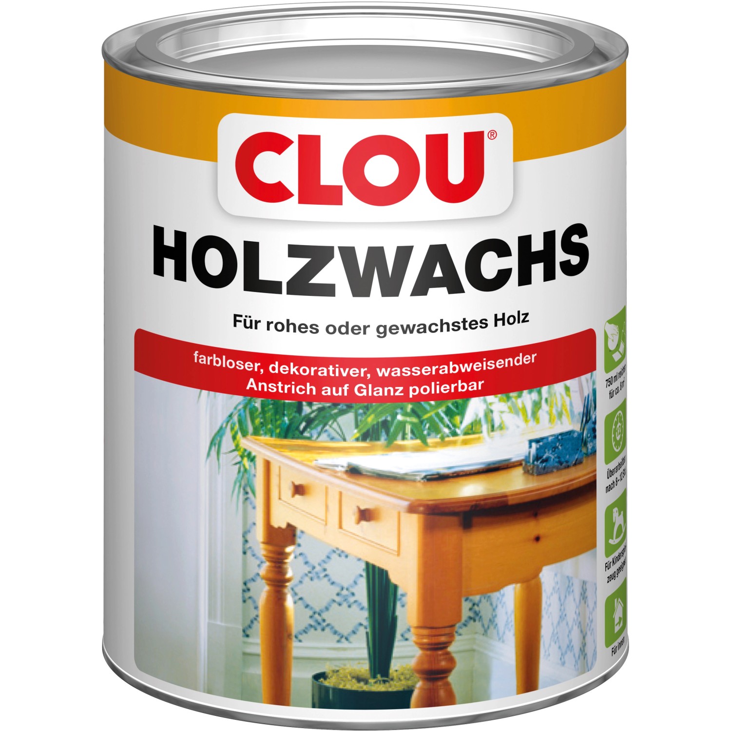 Clou Holzwachs Transparent 750 ml