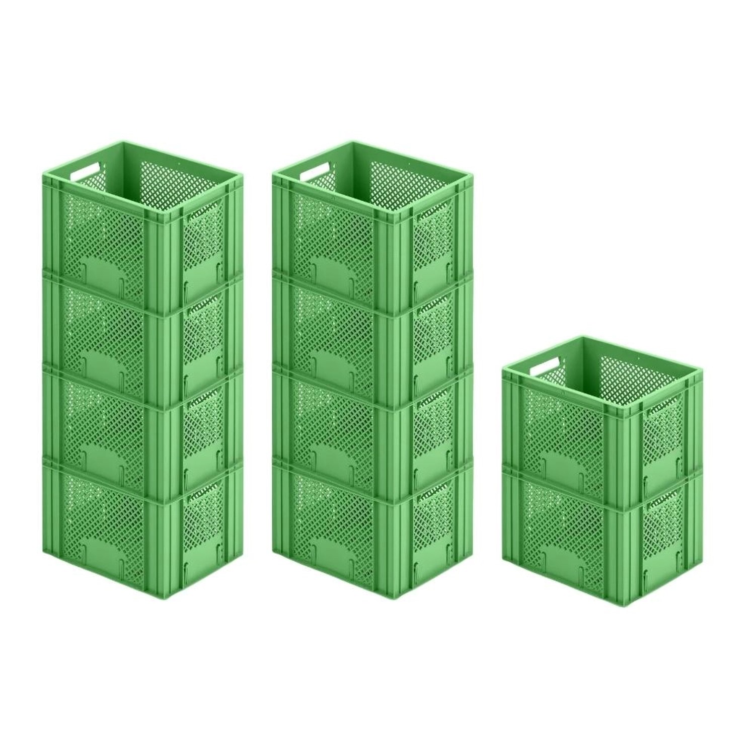 SparSet 10 x Eurobehälter Obst- und Gemüsekasten HxBxT 27,2 x 30 x 40 cm 26 Liter Grün Obst-Gemüsekiste Obstkorb Transportbox