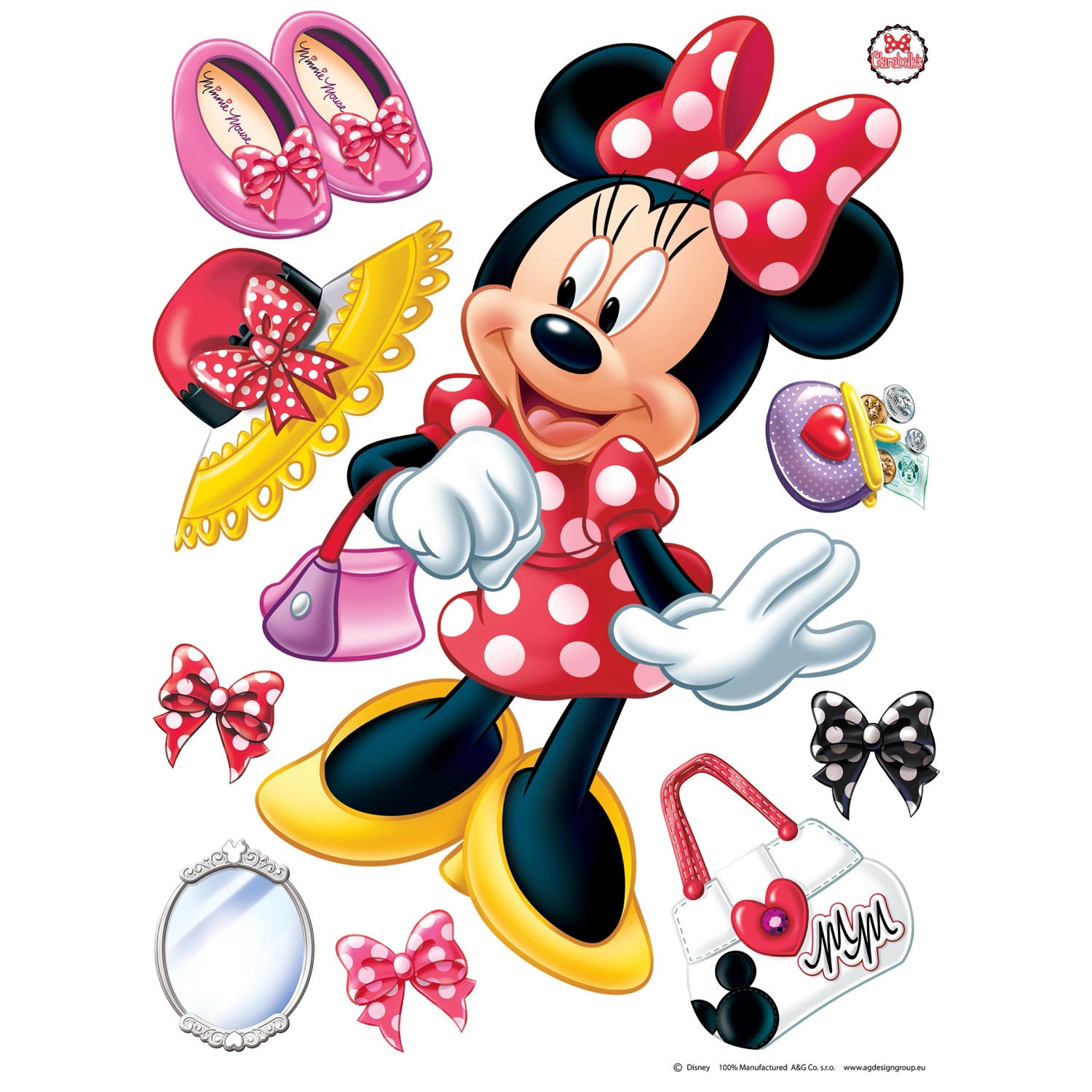 Disney Wandtattoo Minnie Maus Rot Weiß und Gelb 65 x 85 cm 600100