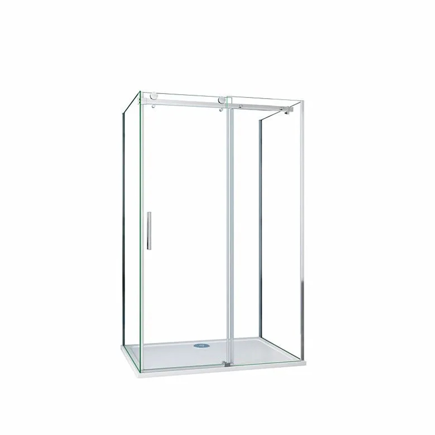 Duschparadies U-FORM Duschkabine 135 x 80 x 80 cm U-Duschkabine Höhe 195cm Schiebetür 8mm NANO Glas Dusche U-Kabine