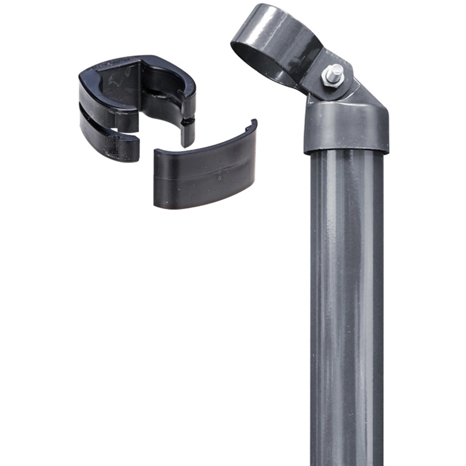 Eck-Set für Zaun Alberts Fix-Clip Pro Anthrazit 102 cm Hoch zum Einbetonieren