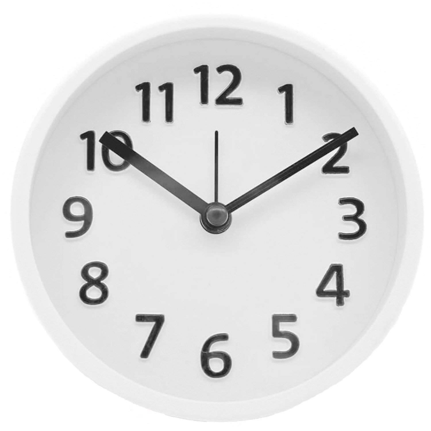 Wall-Art Wecker Minimalistisch Ø 11 cm Weiß
