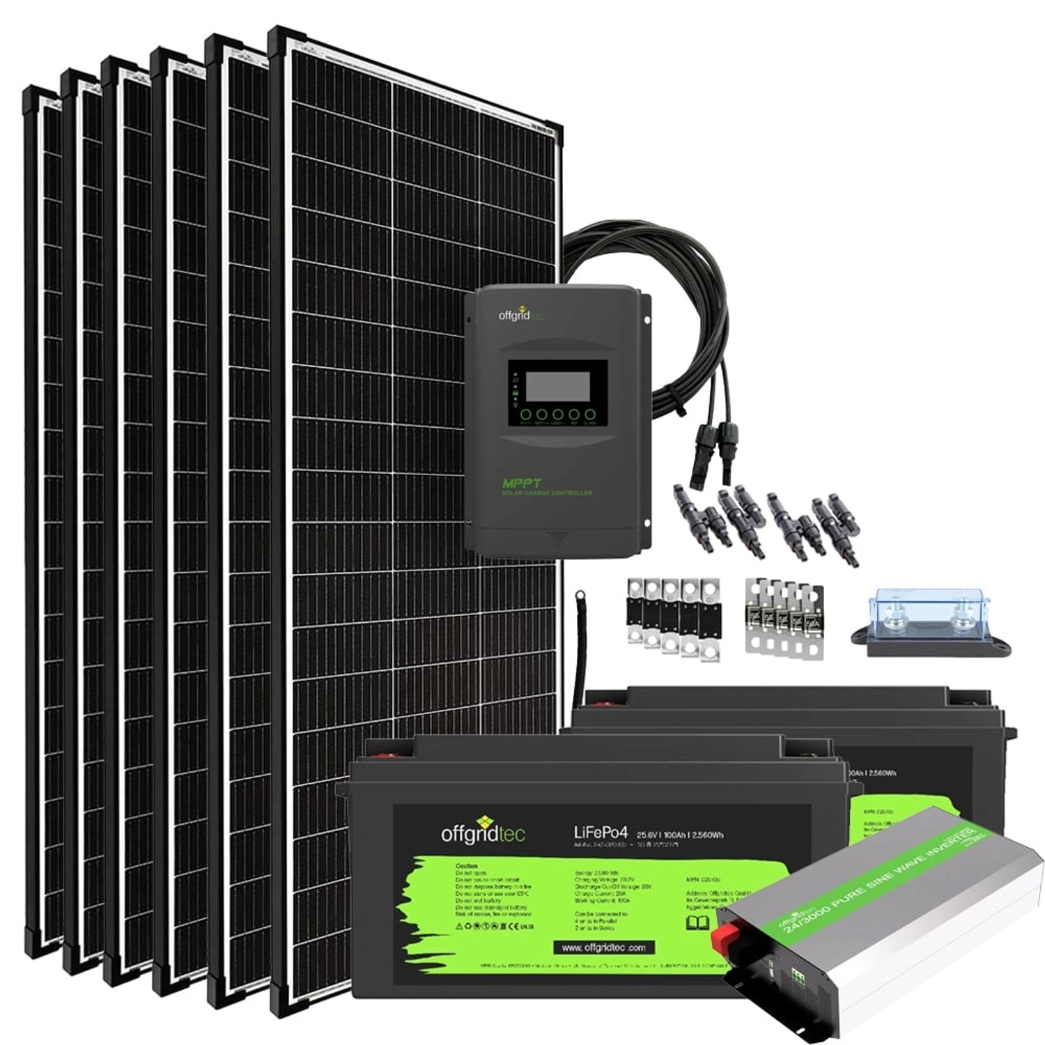 Offgridtec Autark Pro XXL 24V 1200W Solaranlage 3000W AC Leistung 200Ah LiFePO4 Akku