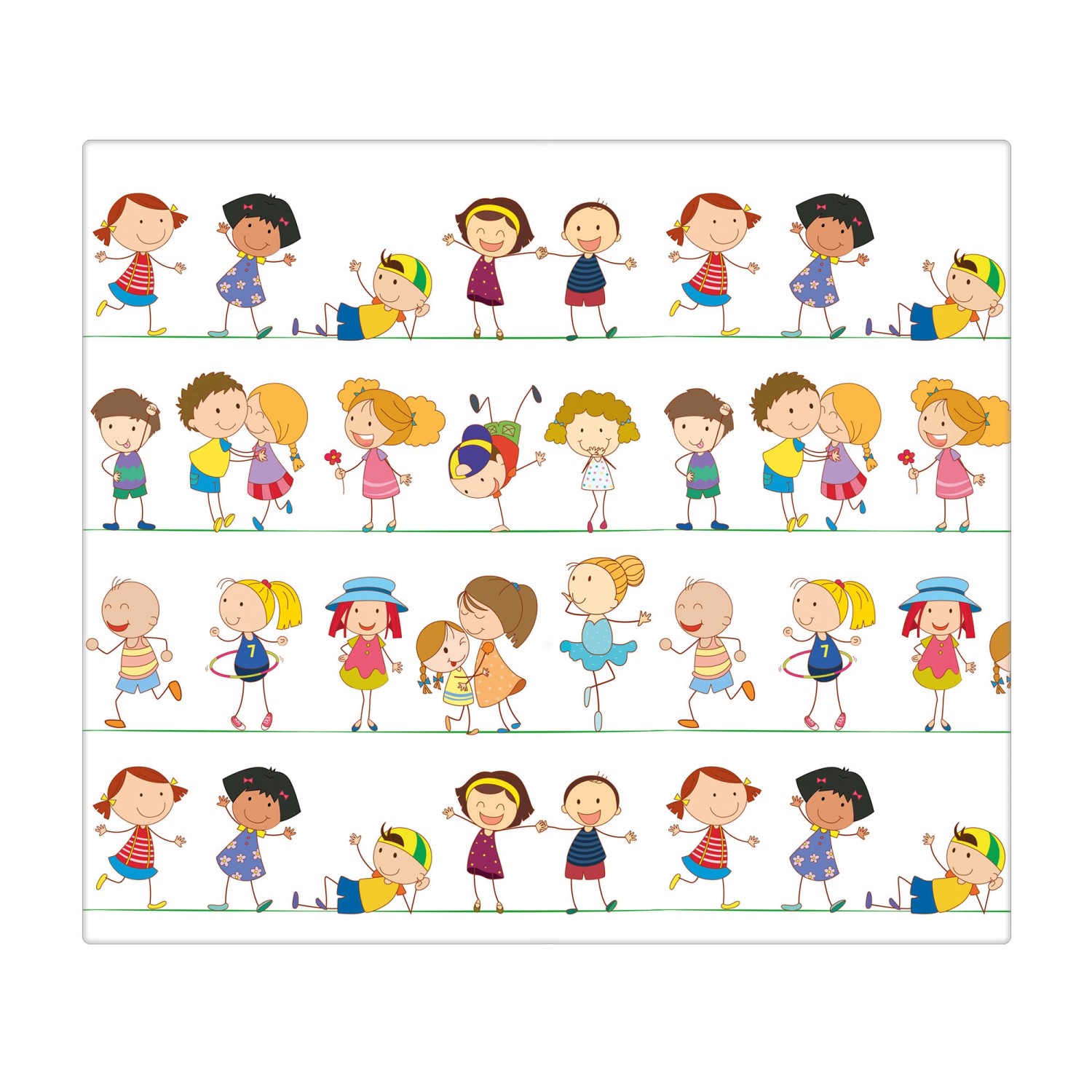 Banjado Herdabdeckplatte Glas 1 Teilig 60x52CM Schneidebrett Herdabdeckung Mit Motiv Kinder