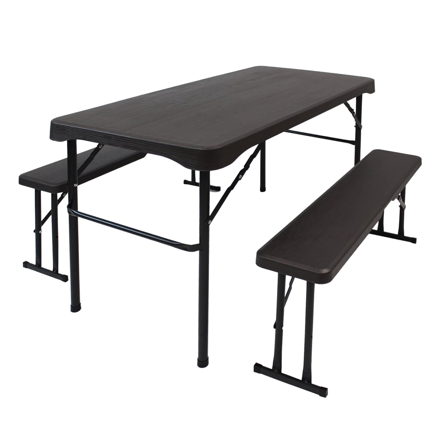 TRUTZHOLM Bierzeltgarnitur 3 Teilig Klappbar Länge 107cm Gartenmöbel Grau