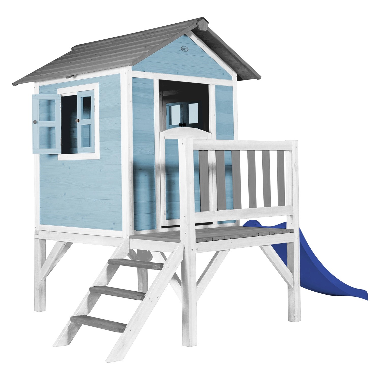 Axi Spielhaus Lodge XL Karibisches Blau Rutsche Blau