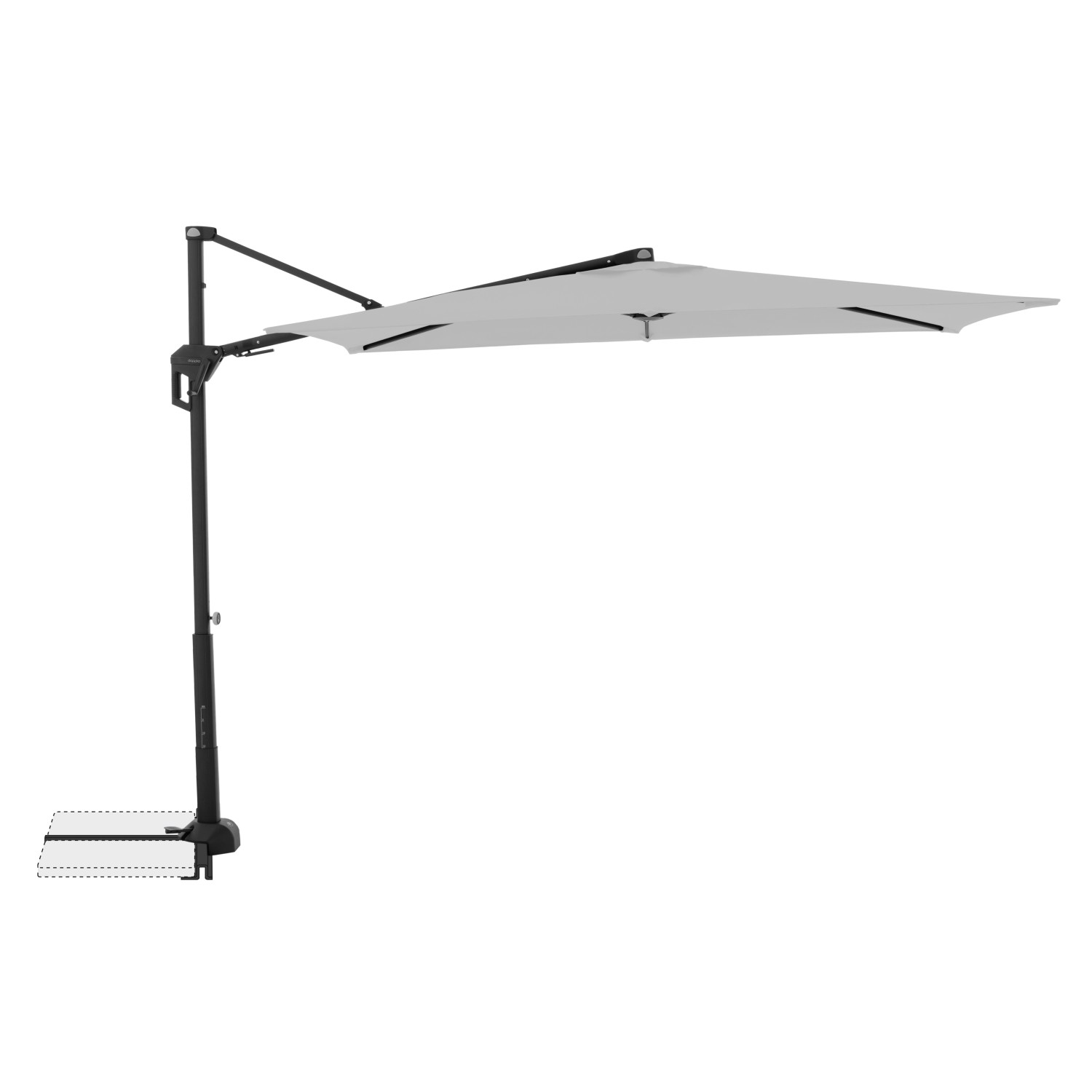 Doppler Ampelschirm 245 cmx 135 cm Hellgrau mit Dreh- & Neigungsfunktion