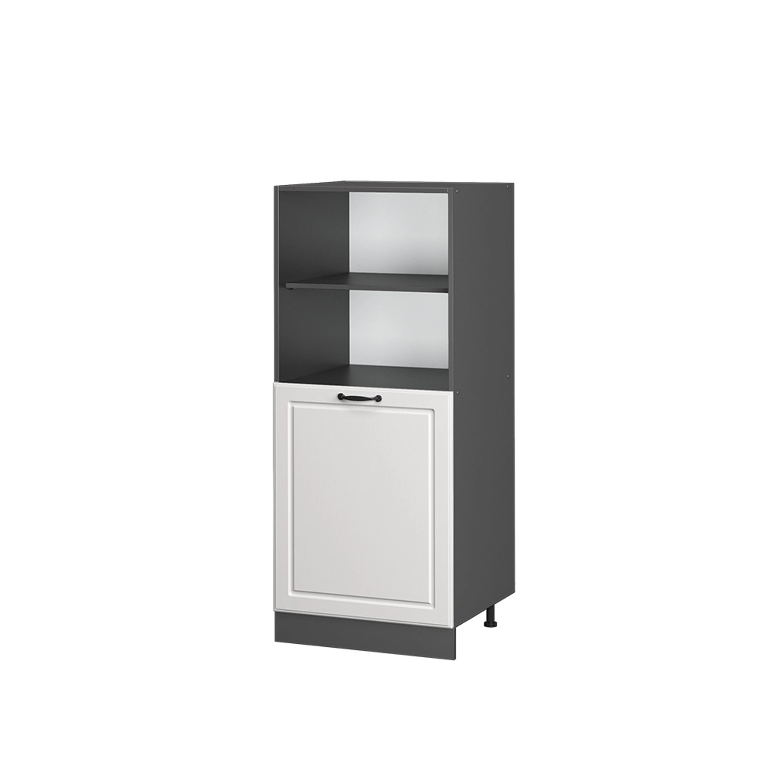 Vicco Herdumbauschrank R-Line Herdschrank Weiß Landhaus/Anthrazit 60 cm