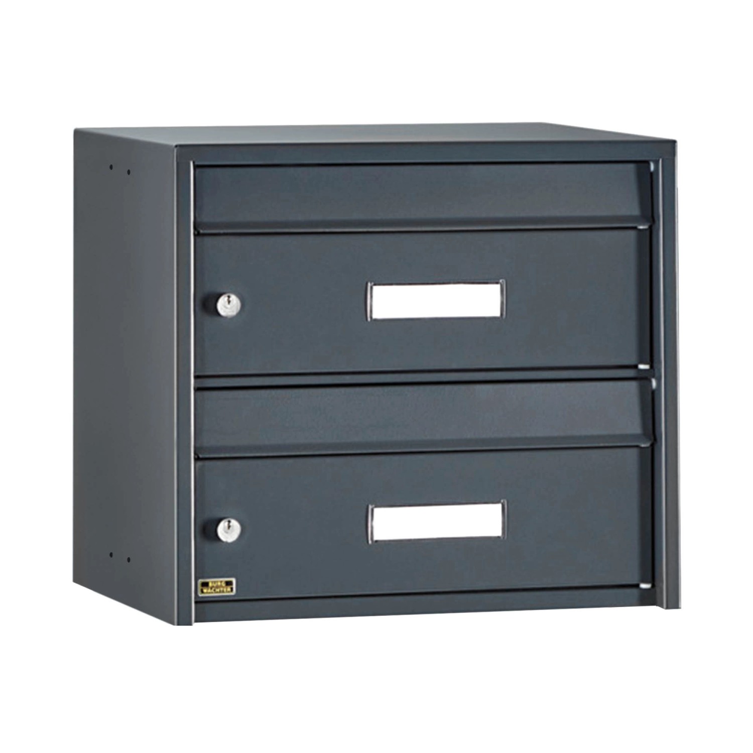 Burg Wächter Briefkasten / Briefkasten 2 Parteien / Wandbriefkasten Anthrazit / Wandbriefkasten Erweiterbar / Namensschild