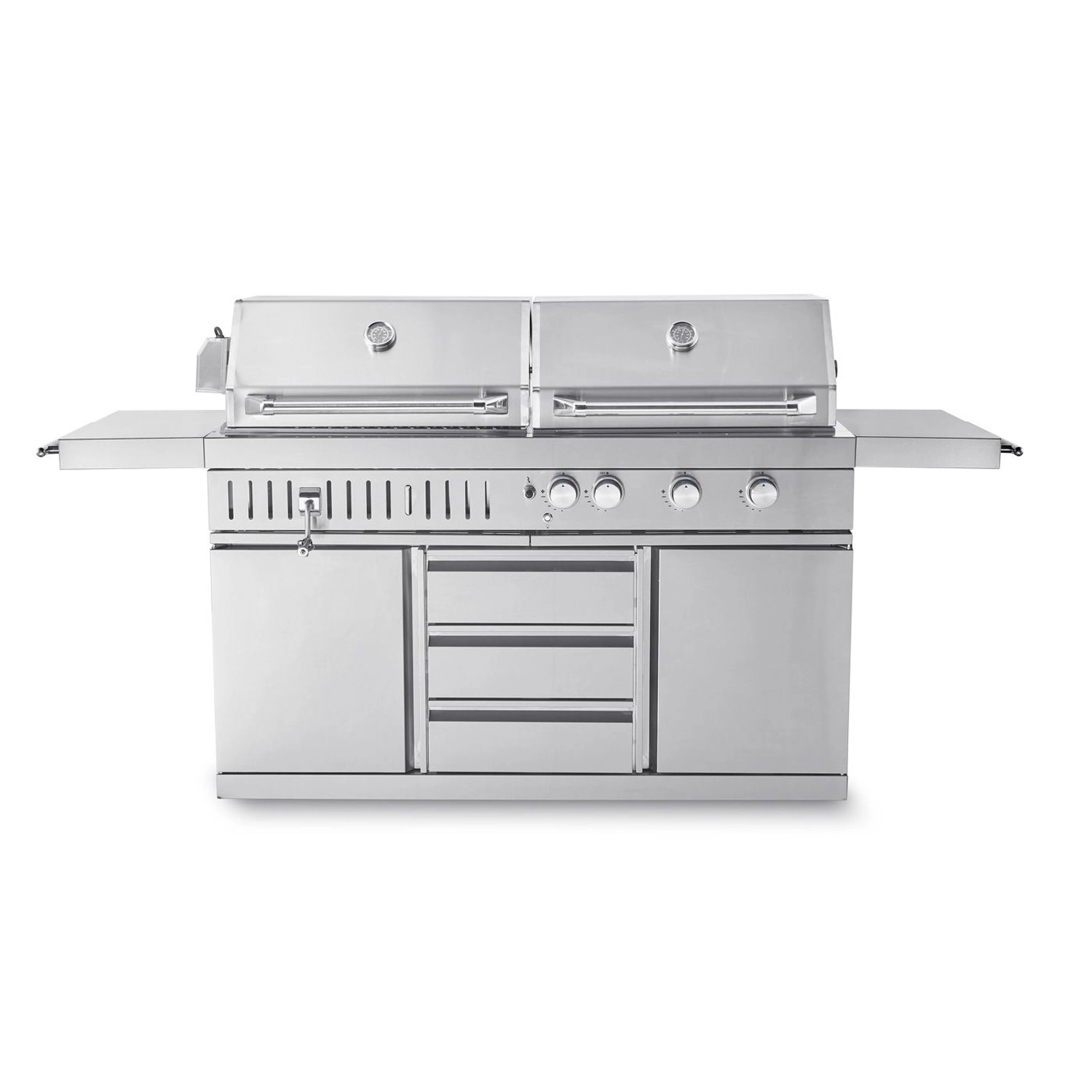 MyOutdoorKitchen Freistehender Gas- und Holzkohlegrill Stainless Collection