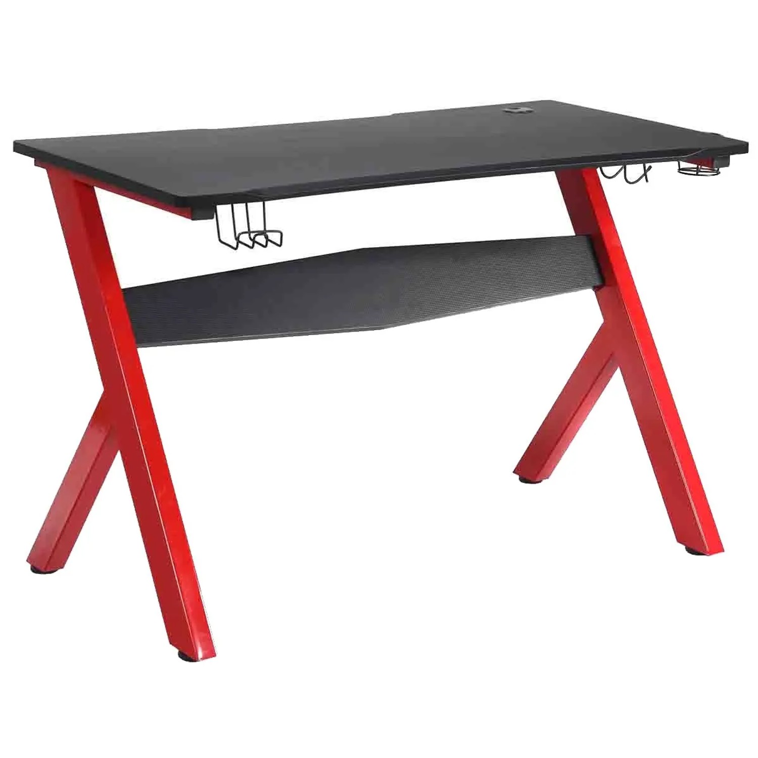 Costway Gamingtisch Tassen Kopfhörerhalter Mauspad Stahl