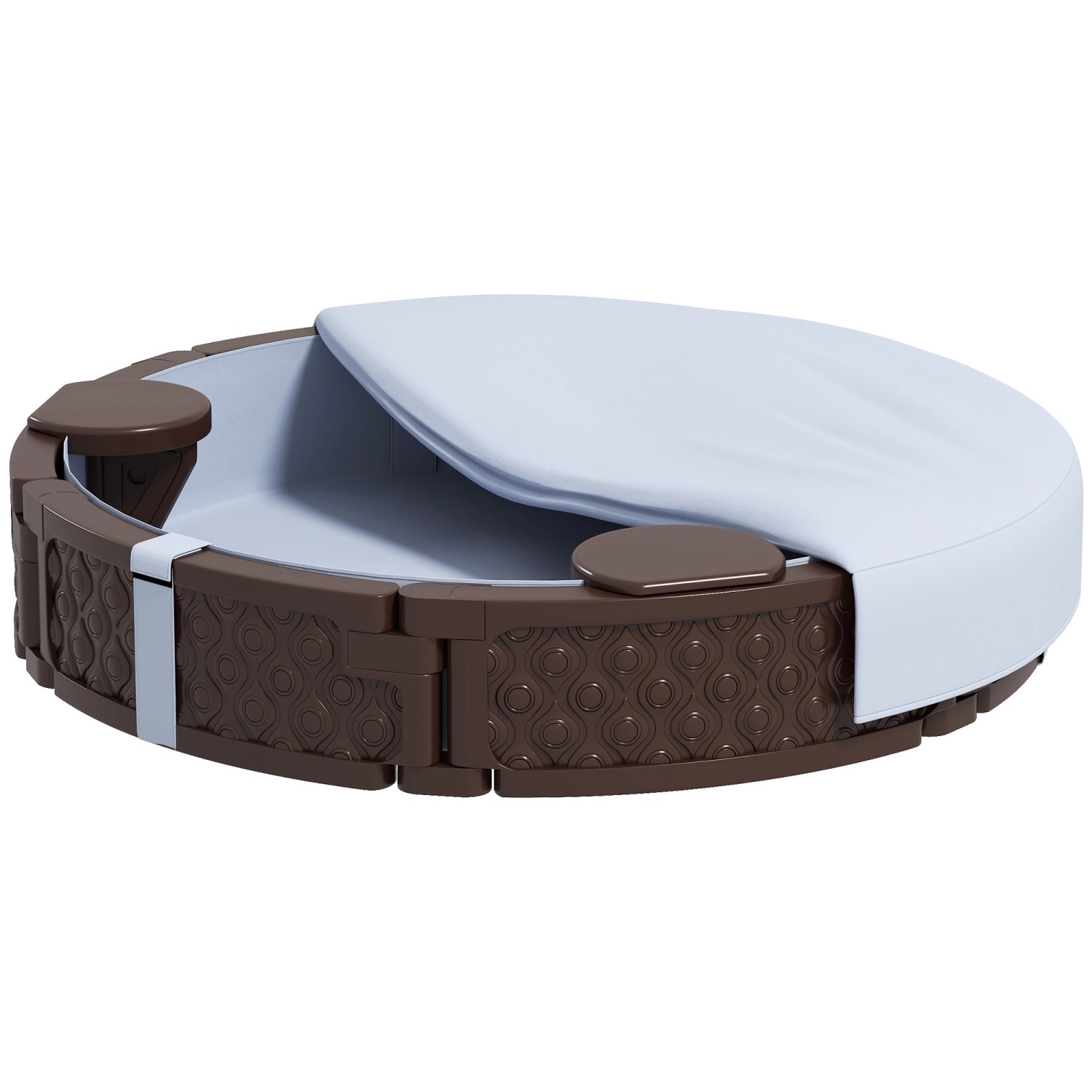 AIYAPLAY Sandkasten 120 x 120 cm Imprägniert Kinder Sandbox mit Sitzbänken