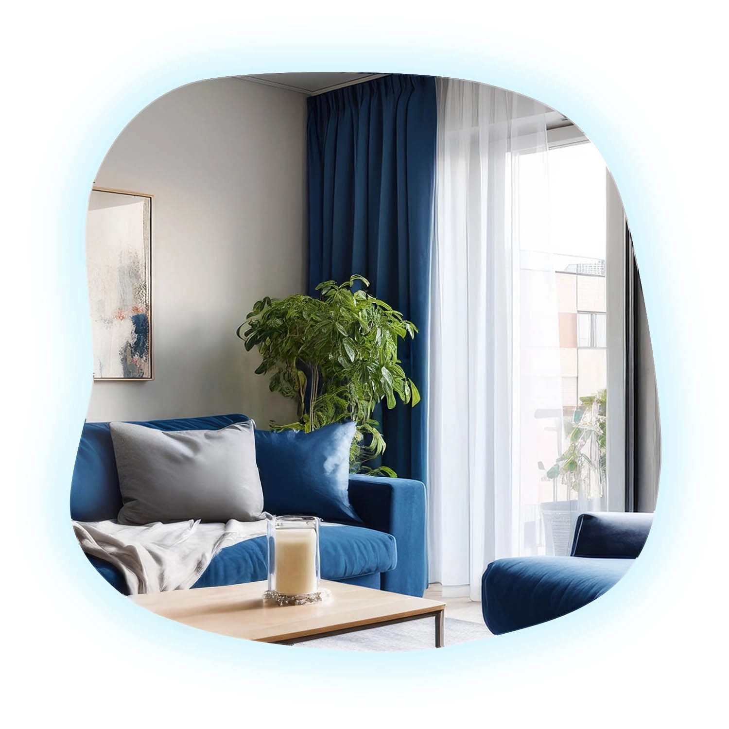 Tulup LED Spiegel LED Spiegel ohne Rahmen Unregelmäßig 77x76,6 cm Moderner LED WandspiegelGroßer LED Badspiegel Unregelmäßig Kaltweiß 6500K